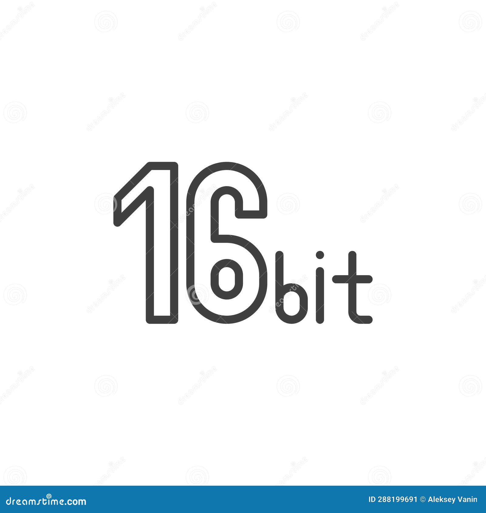 16 Bit line icon stock illustration. Illustration of graphics - 288199691