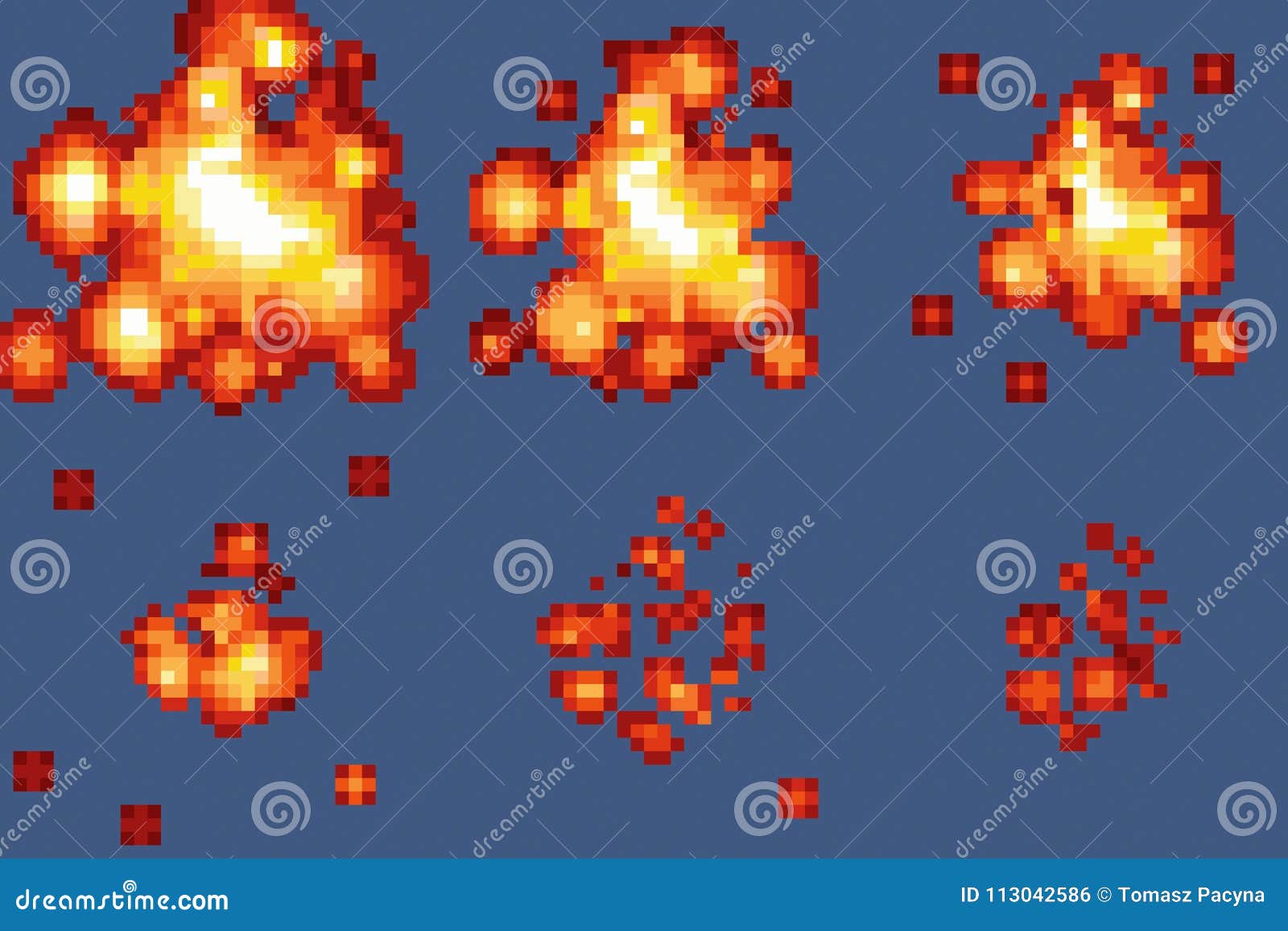 8-Bit Pixel-art Explosion Animation Frames Stock Vector - Illustration of  explosion, vector: 113042586
