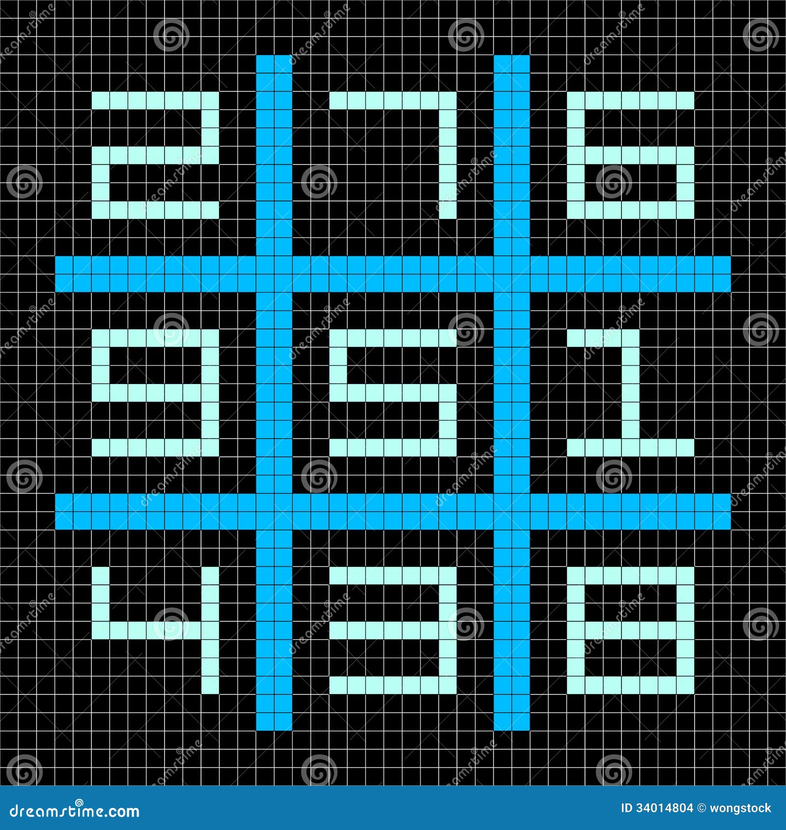 8-bit Pixel Art Magic Square With Numbers 1-9 Stock Images - Image