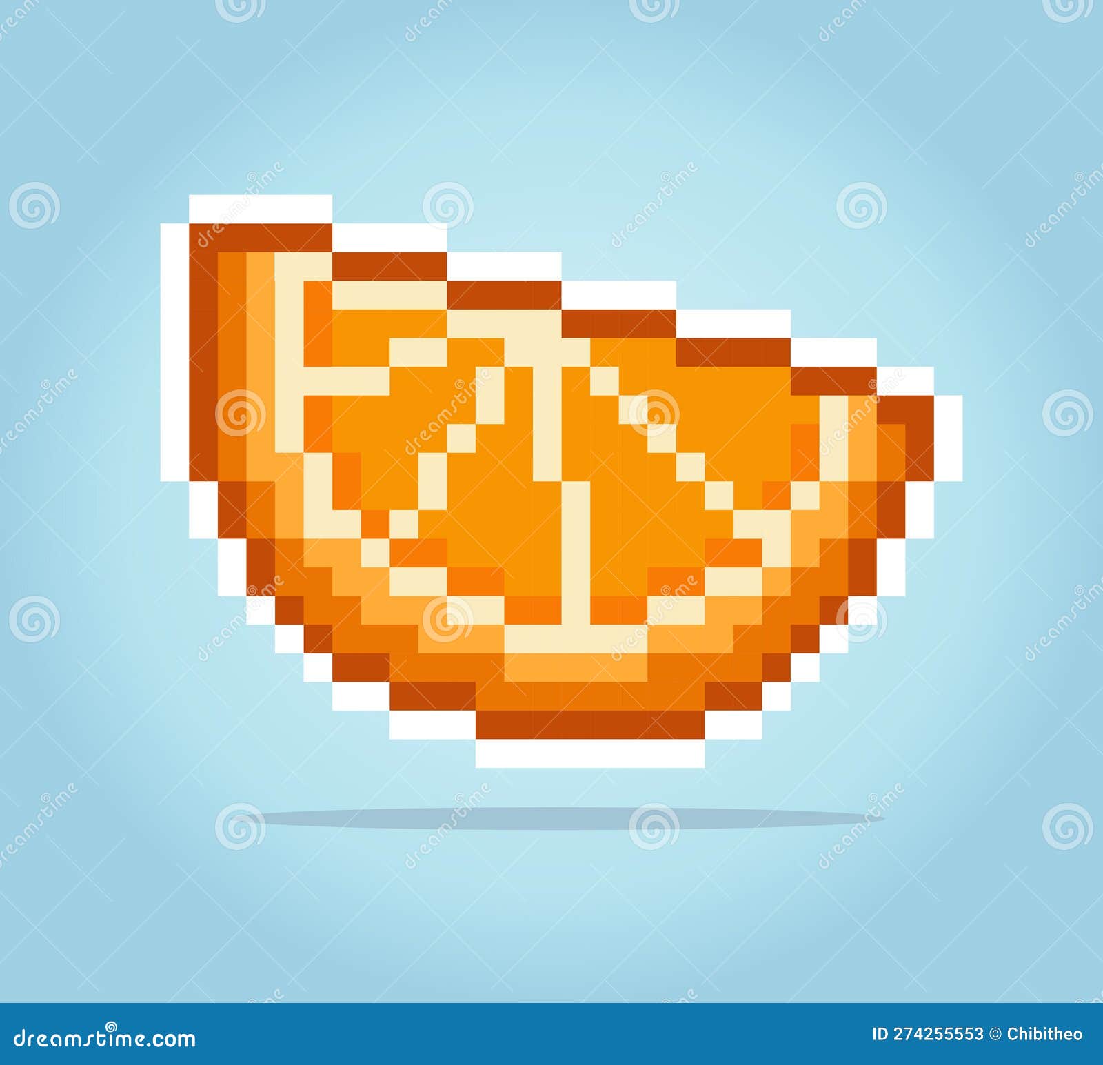 8 bit pixel orange slices in 