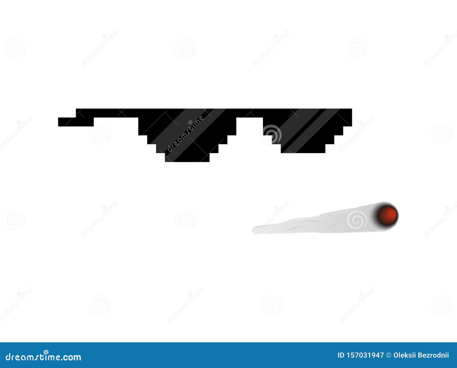 8 Bit Sun Glasses and Cigarette . Stock Vector - Illustration of ...