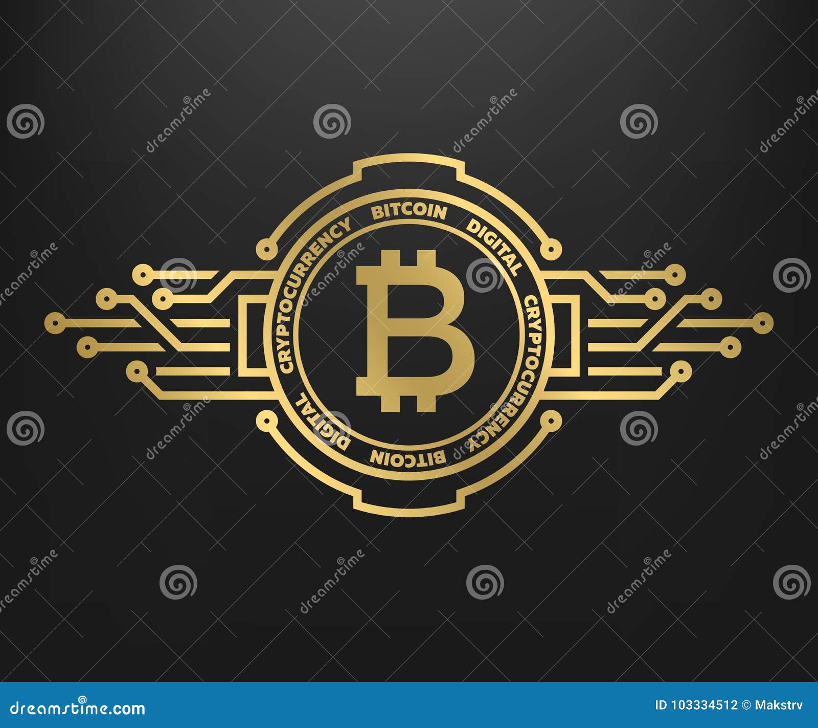 bitcoin, abstract golden  of internet money. digital crypto currency .
