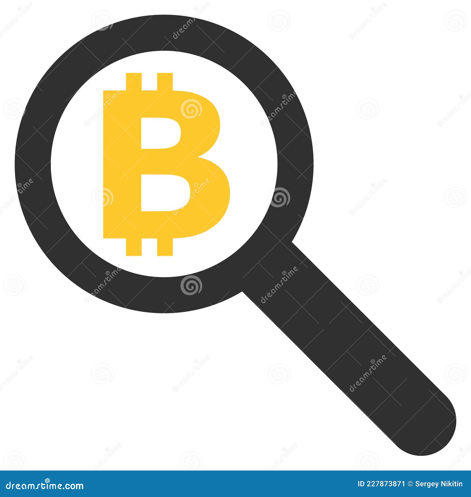 Bitcoin Audit Flat Icon Symbol Stock Vector - Illustration of zoom, look:  227873871