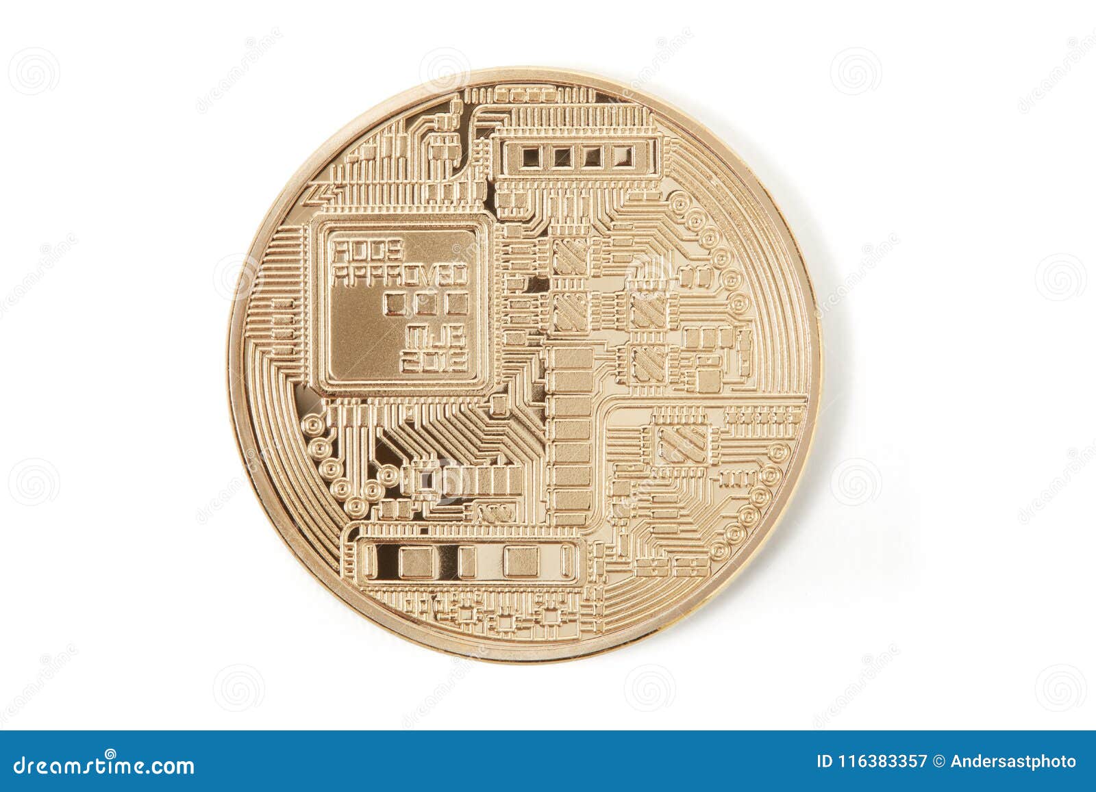 Bitcoin Back Golden Coin On White Clipping Path Editorial - 