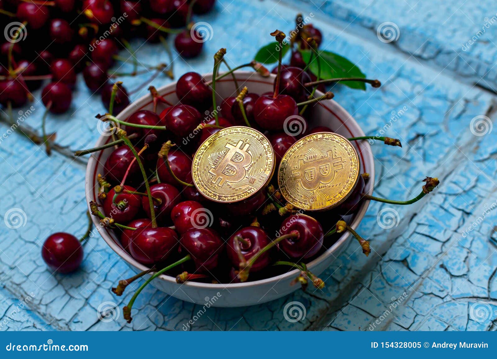 Cherry and bitcoin stock image. Image of business, cash - 154328005