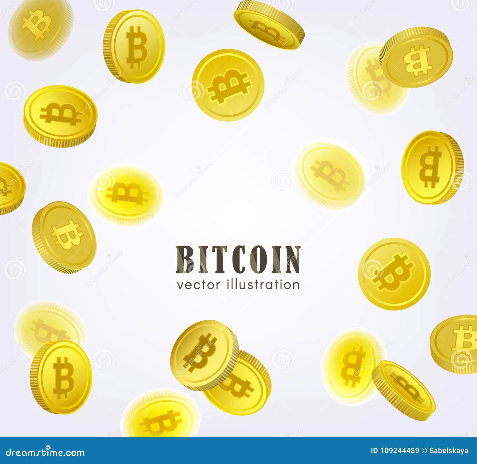 Bitcoin Banner, Frame with Falling BTC Coins Stock Vector - Illustration of  background, bank: 109244489