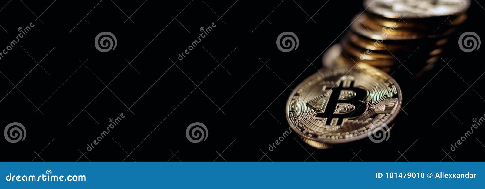 Bitcoin Banner Header. Gold Coin Stock Photo - Image of finance, coin:  101479010