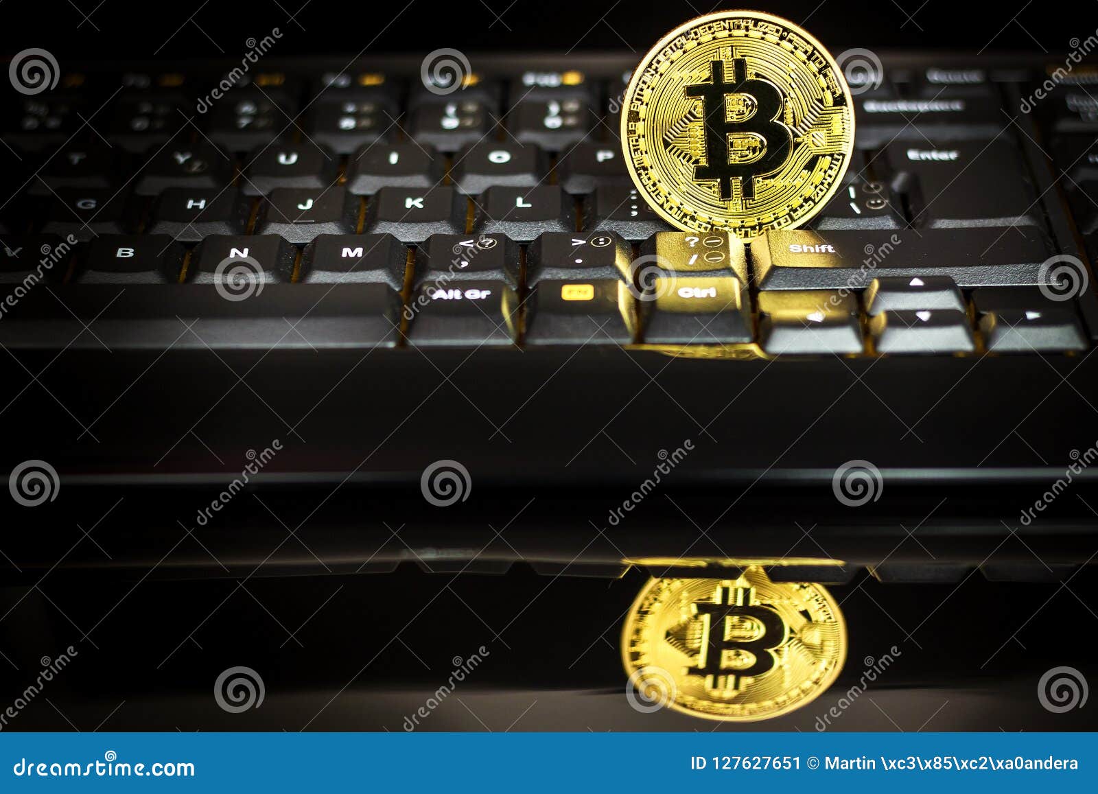 Bitcoin on a Black Computer Keyboard. E-commerce. Virtual Currency.  Exchange Speculation. Loss on the Stock Exchange. Share Price. Stock Image  - Image of conceptual, cryptography: 127627651