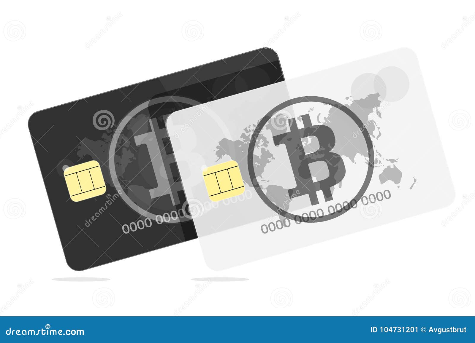 Bitcoin. Black and White Bank Card Stock Vector - Illustration of  background, funding: 104731201