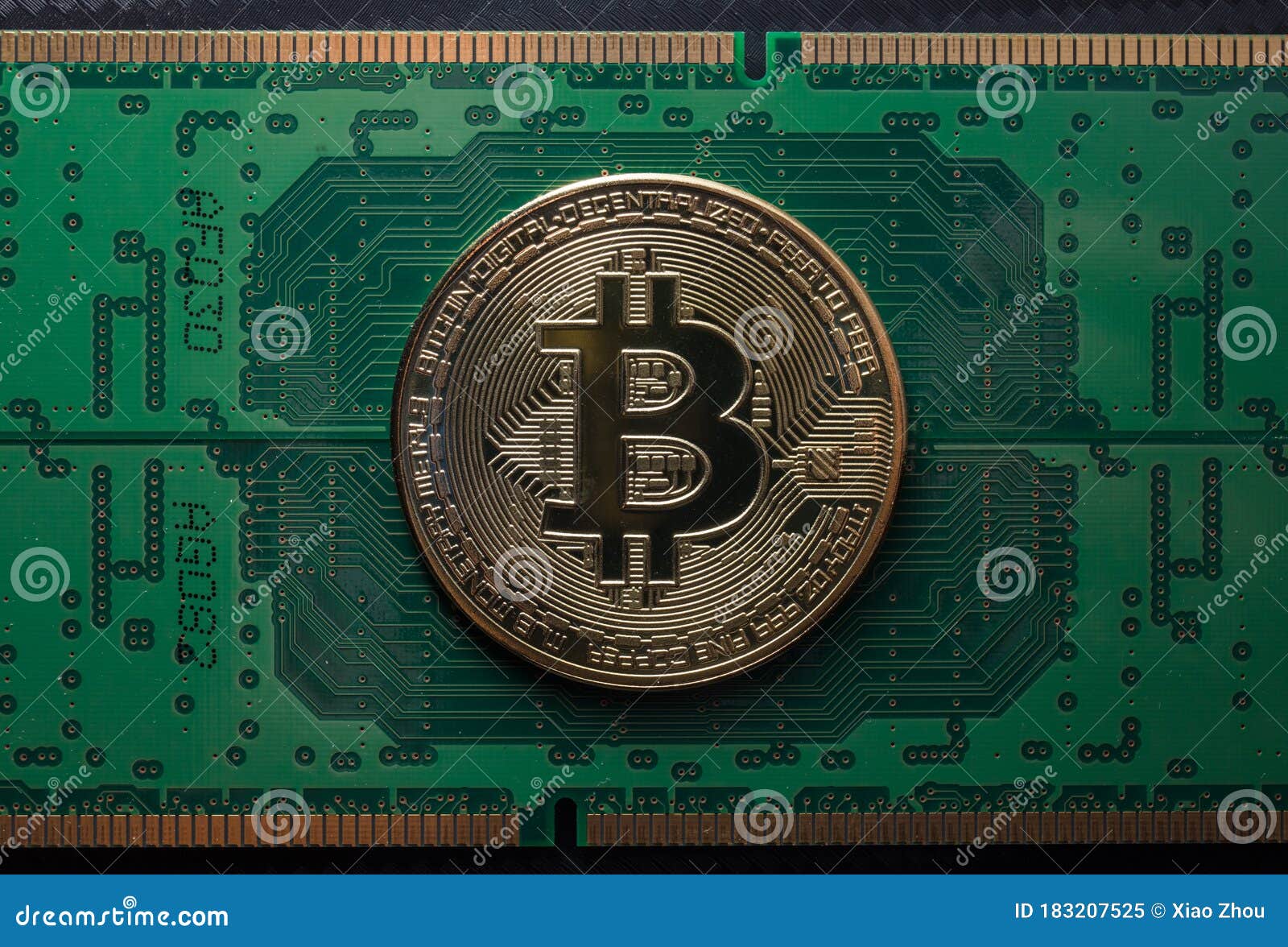 Bitcoin and Block Chain Issue Stock Image Image of metal, earth