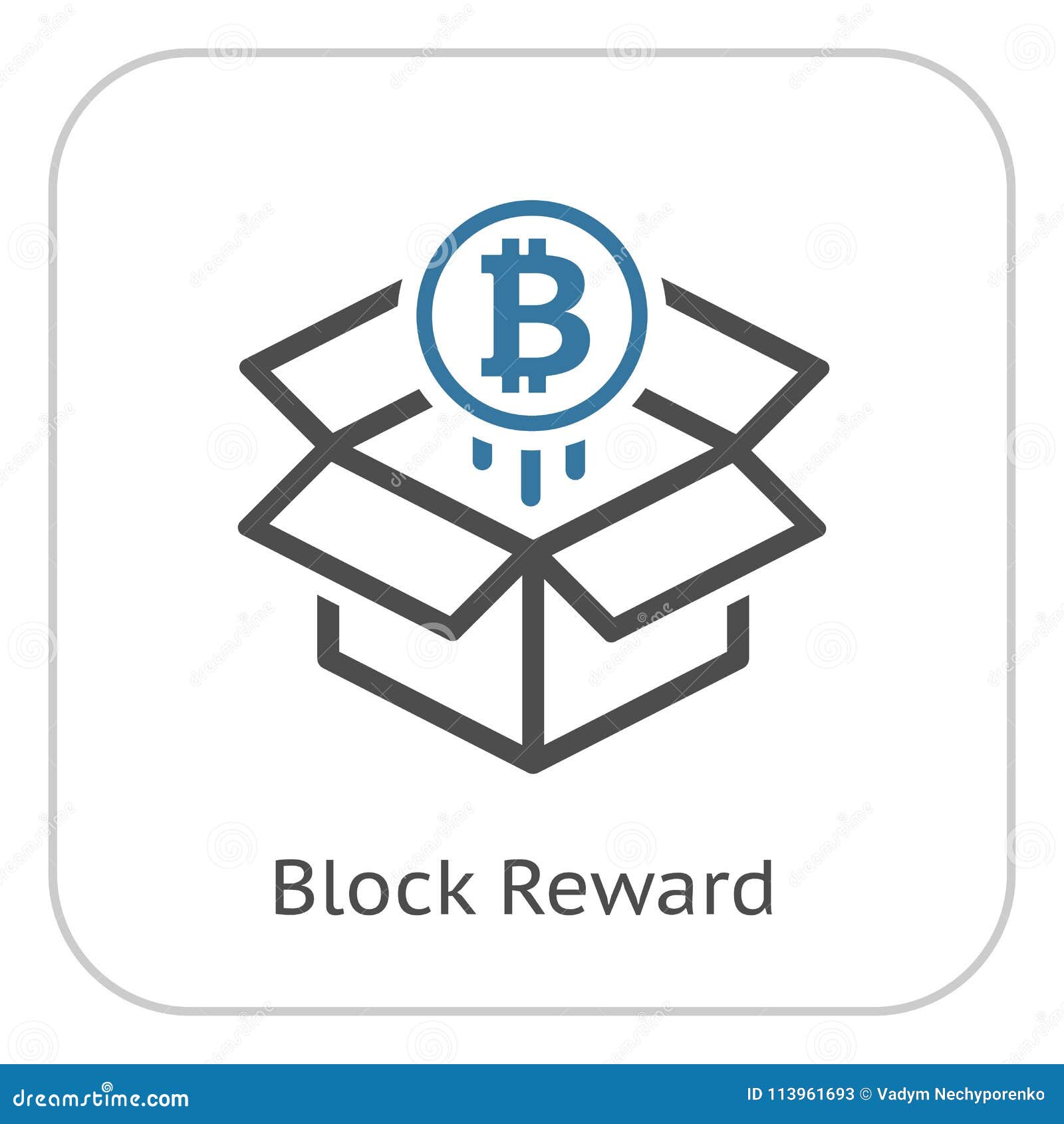 Bitcoin Block Reward Icon Stock Vector Illustration Of Fin!   ance - 