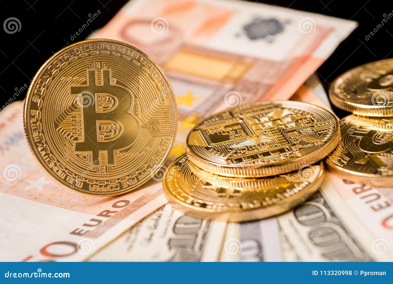 Bitcoin concept coin stock photo. Image of decentralized ...