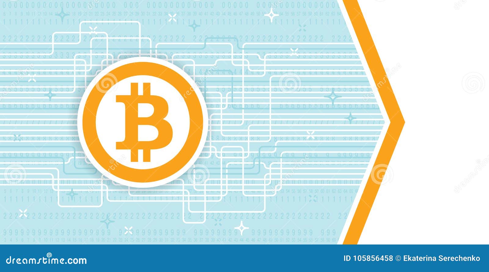Bitcoin Blockchain Flyer Template Cryptocurrency Stock Vector - 