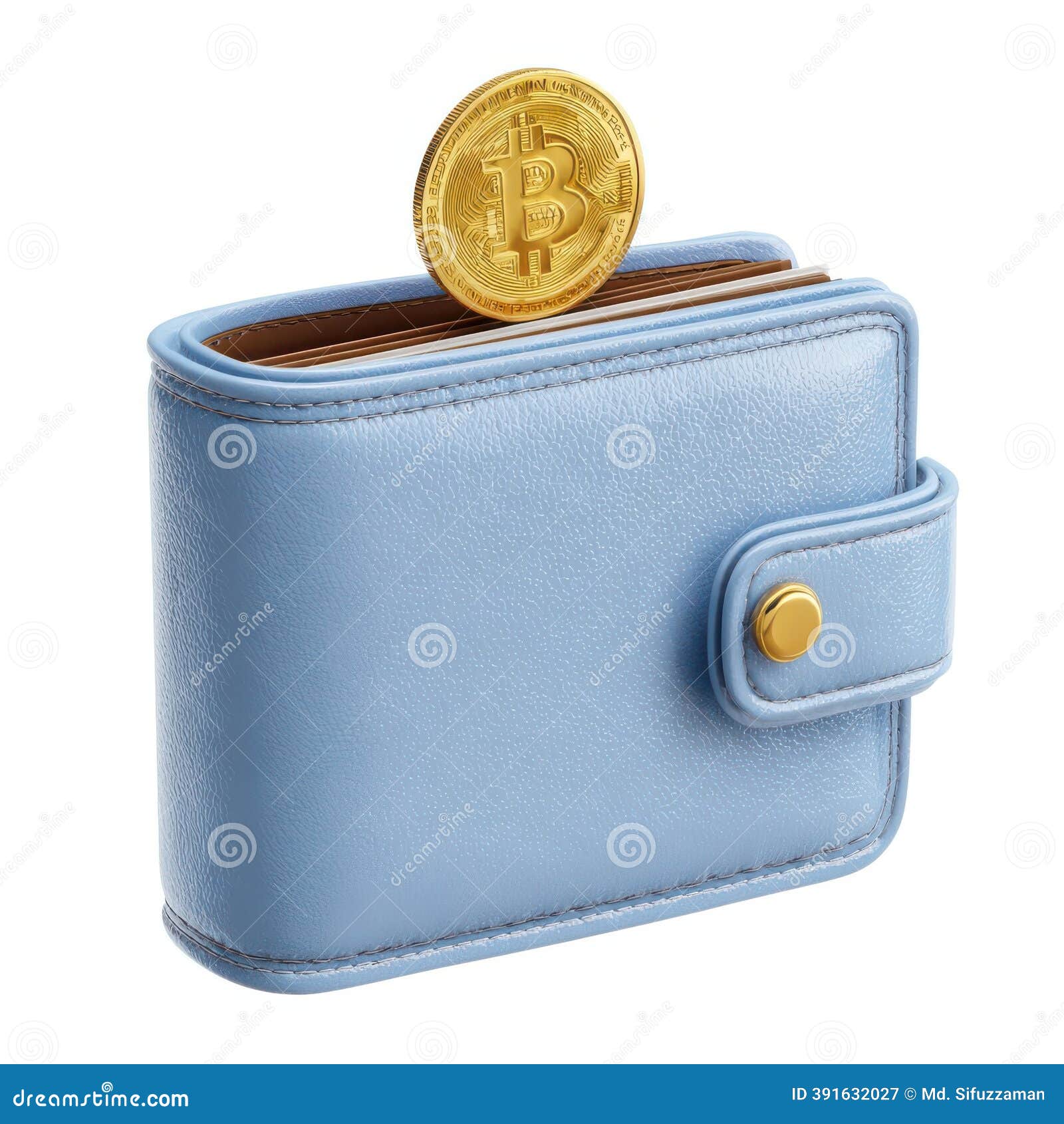 Bitcoin in Blue Leather Wallet: Cryptocurrency Savings Concept Stock Image  - Image of handbag, materials: 391632027