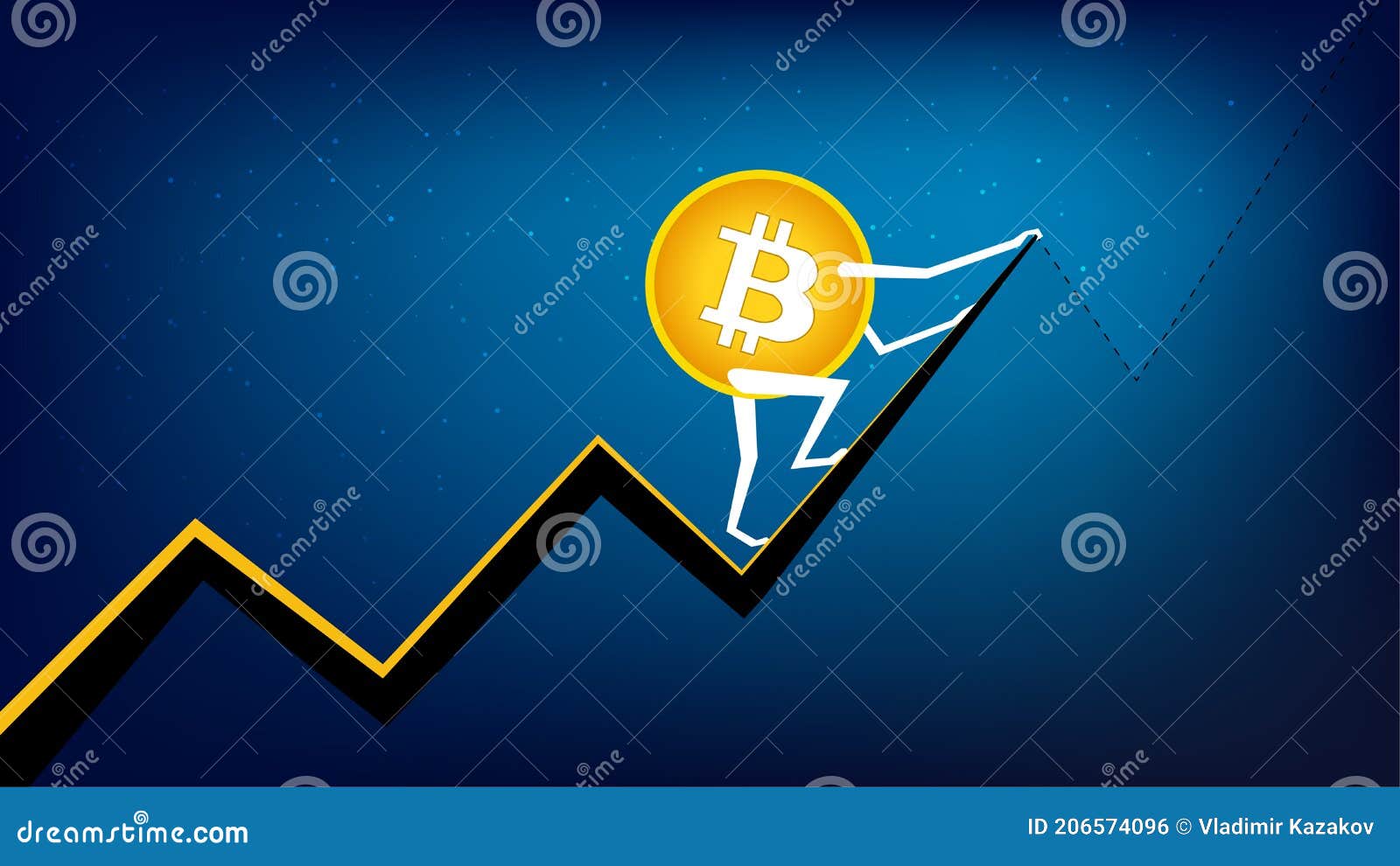 Bitcoin BTC is Climbing To the Next Peak. Stock Vector - Illustration of  high, savings: 206574096