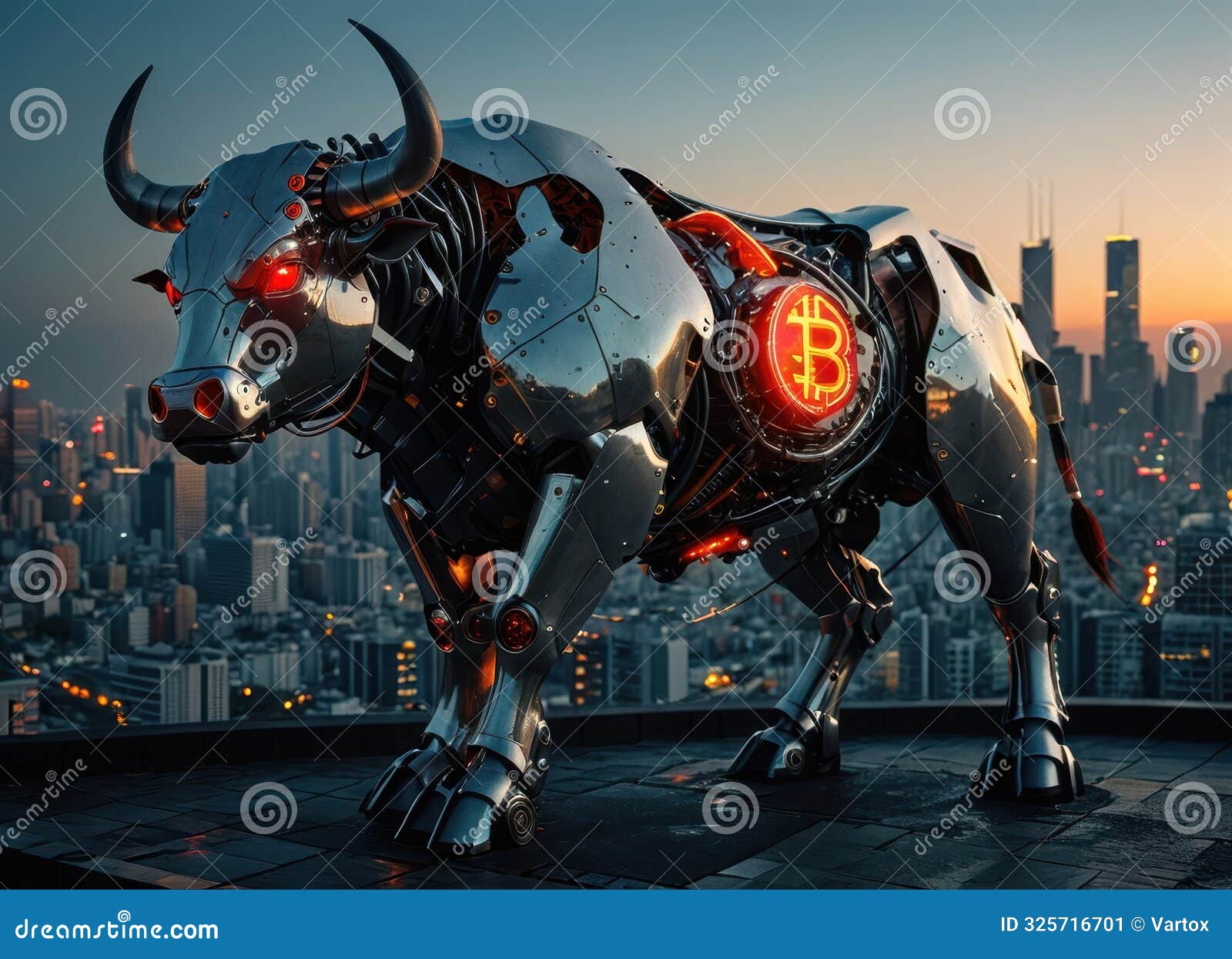 The Bitcoin Bull, Shaping the Future of Cryptocurrency Investments Stock  Illustration - Illustration of cryptocurrency, revolution: 325716701