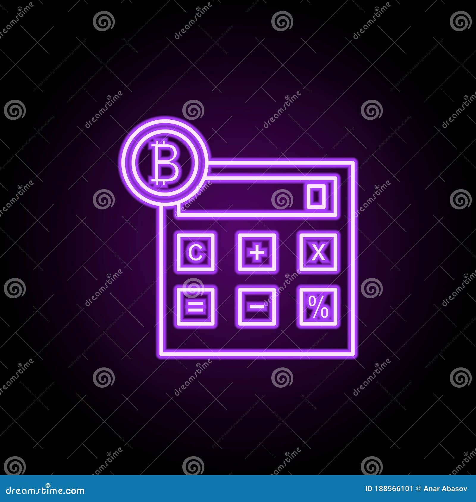 Bitcoin Calculator Icon. Elements of Bitcoin Blockchain in Neon Style Icons  Stock Illustration - Illustration of money, mining: 188566101