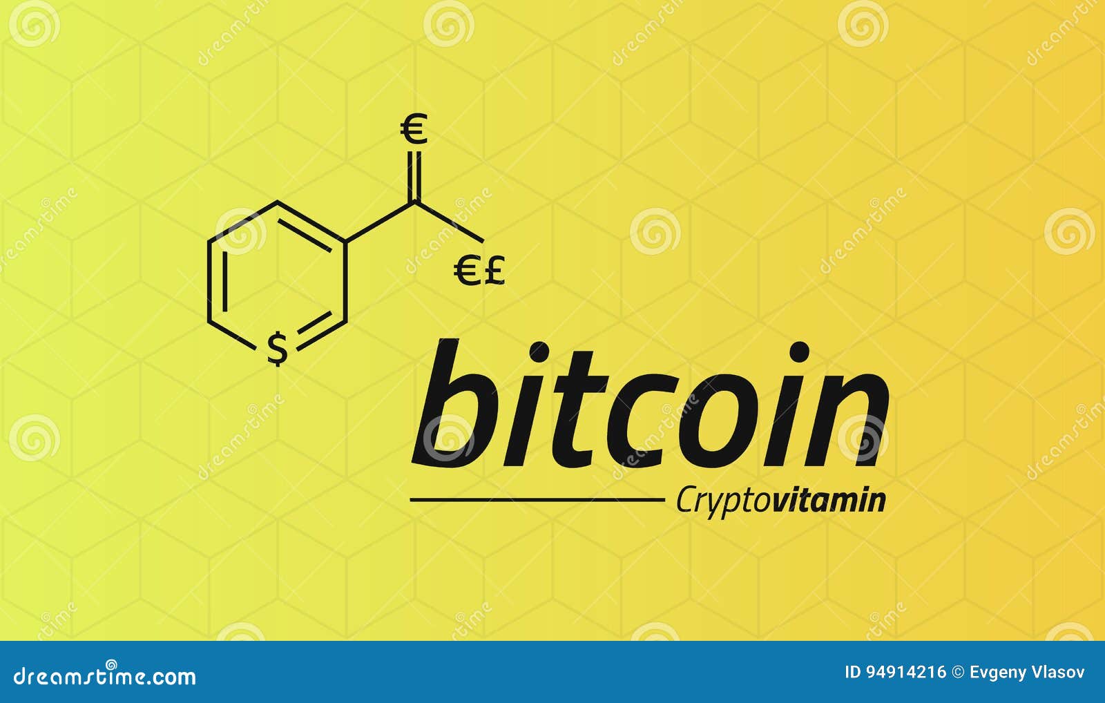 Bitcoin Chemical Formula. Bitcoin Like a Vitamin PP. Cubic Isometric  Pattern. Eps10 Vector. Yellow Background Stock Vector - Illustration of  financial, banner: 94914216