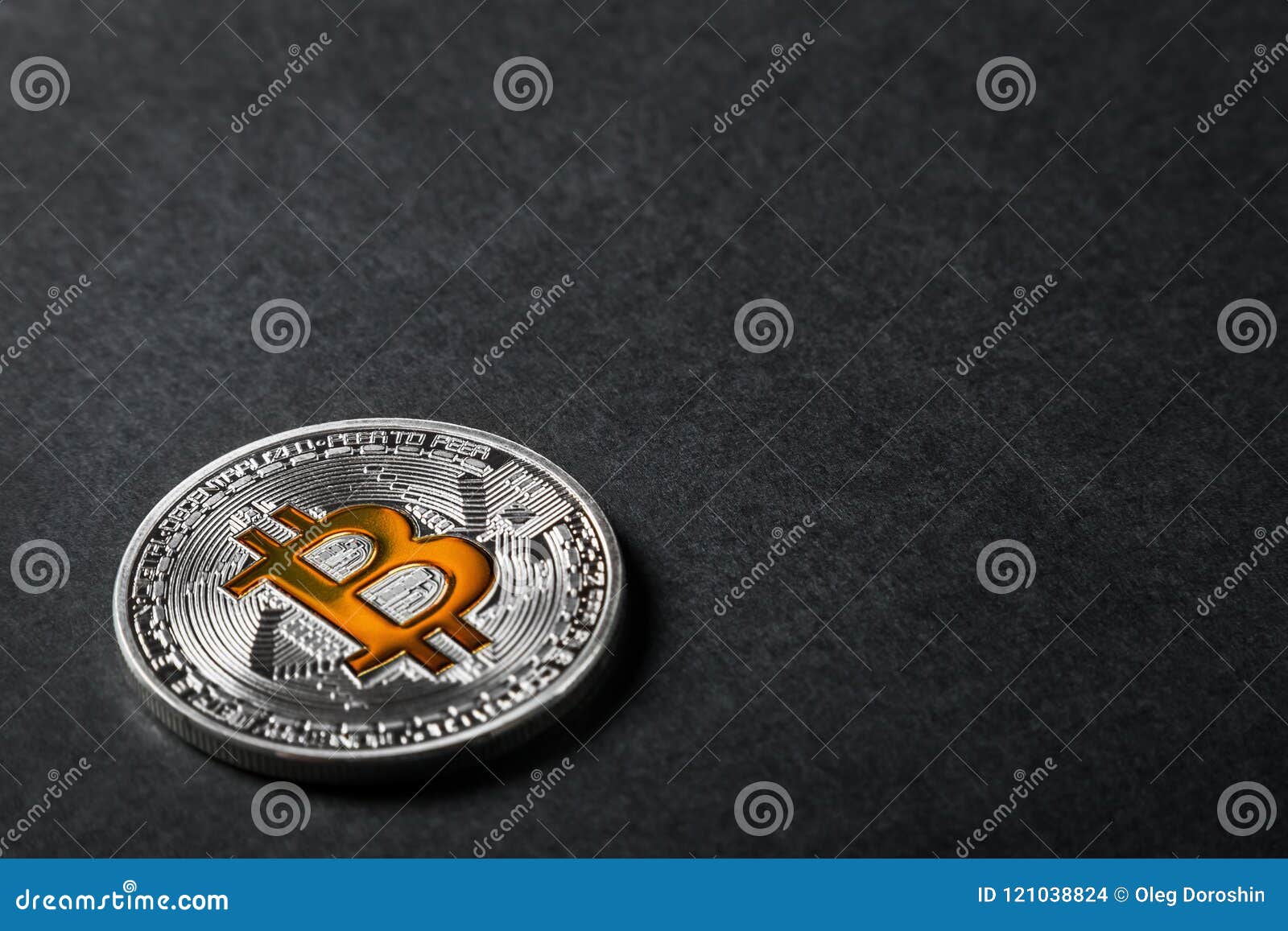 bitcoin coin on a black background