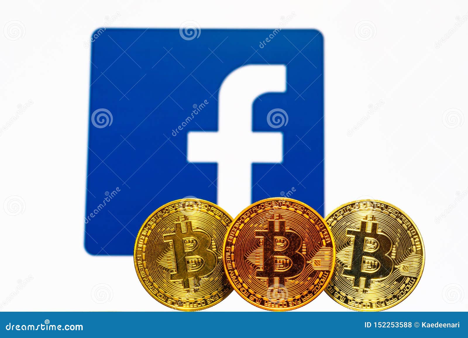 Bitcoin Coins with the Facebook Logo Editorial Stock Photo - Image of  business, investment: 152253588