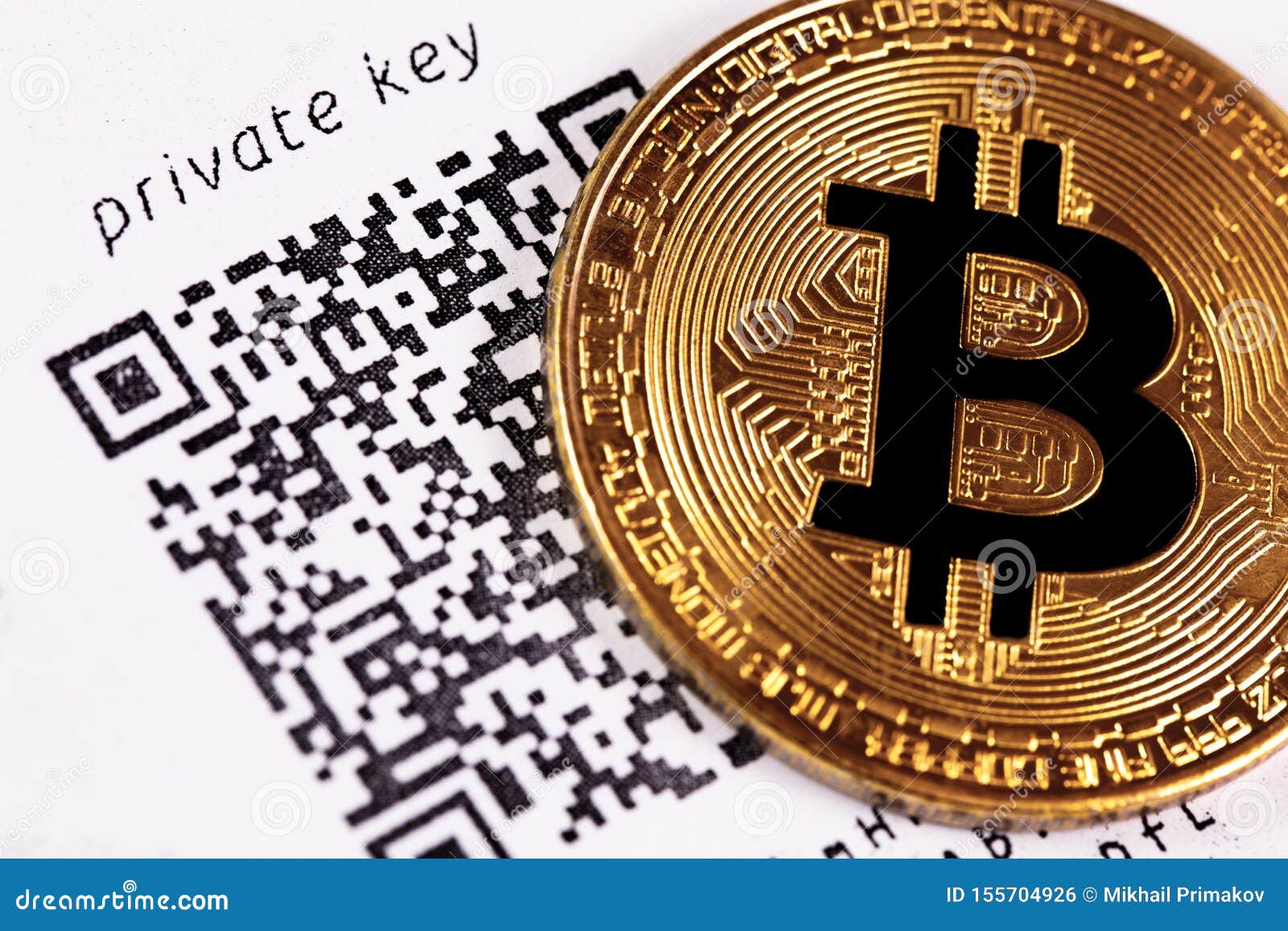 Bitcoin com chave privada foto de stock. Imagem de troca - 155704926