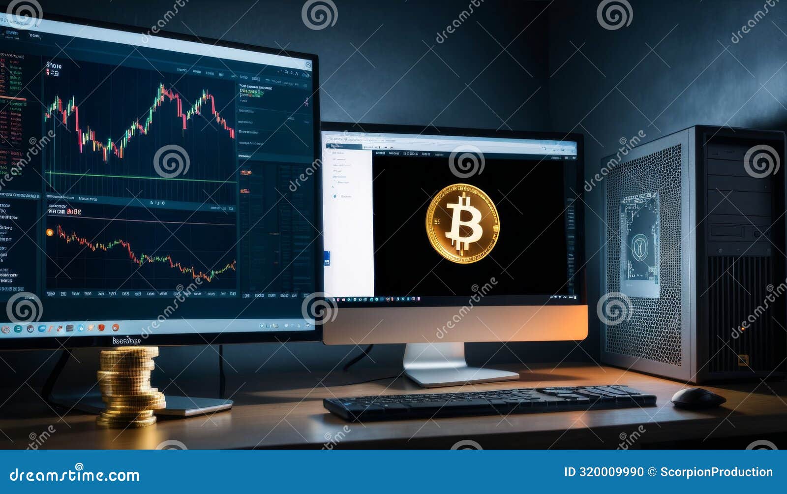 Bitcoin Office Setup Stock Photos - Free & Royalty-Free Stock Photos from  Dreamstime