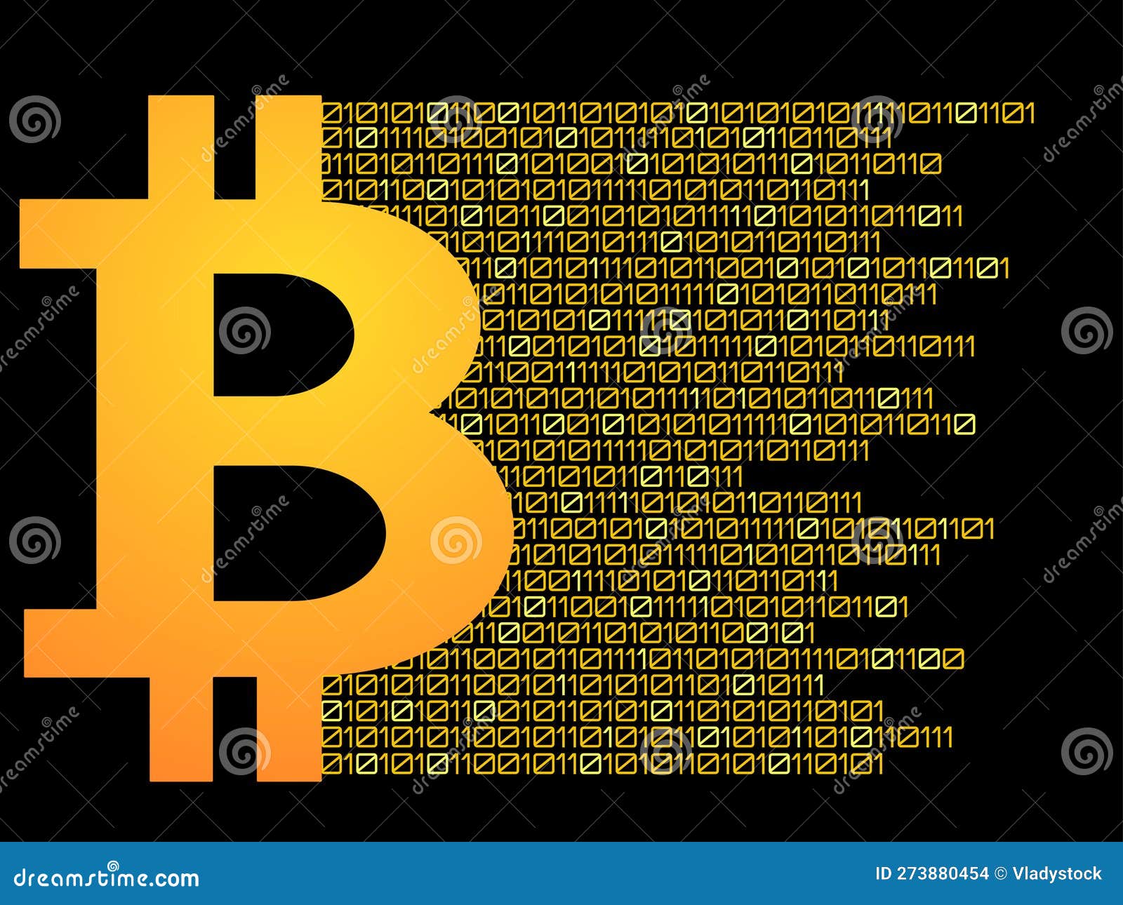 Bitcoin Consisting of Binary Code, Technology Logo Stock Vector -  Illustration of isolated, finance: 273880454