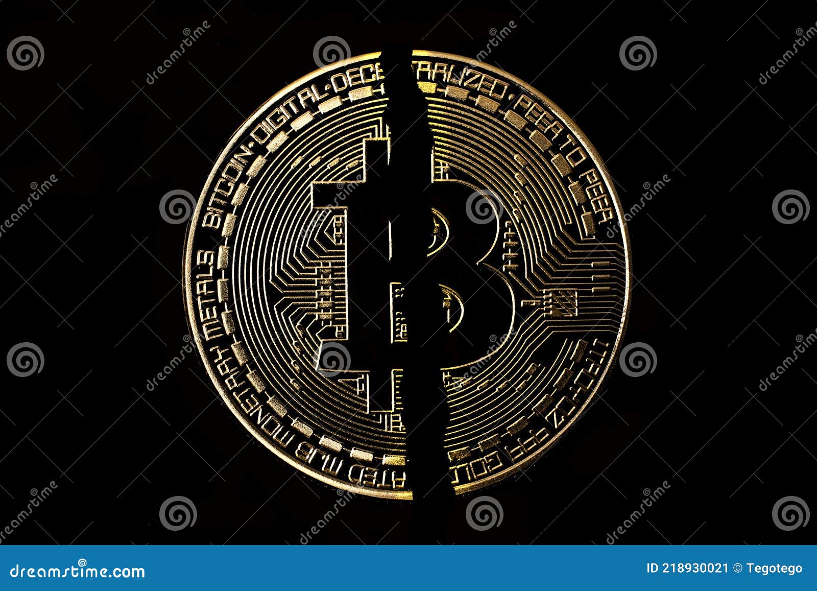 Bitcoin Crack on Black Background Stock Image - Image of finance,  financial: 218930021