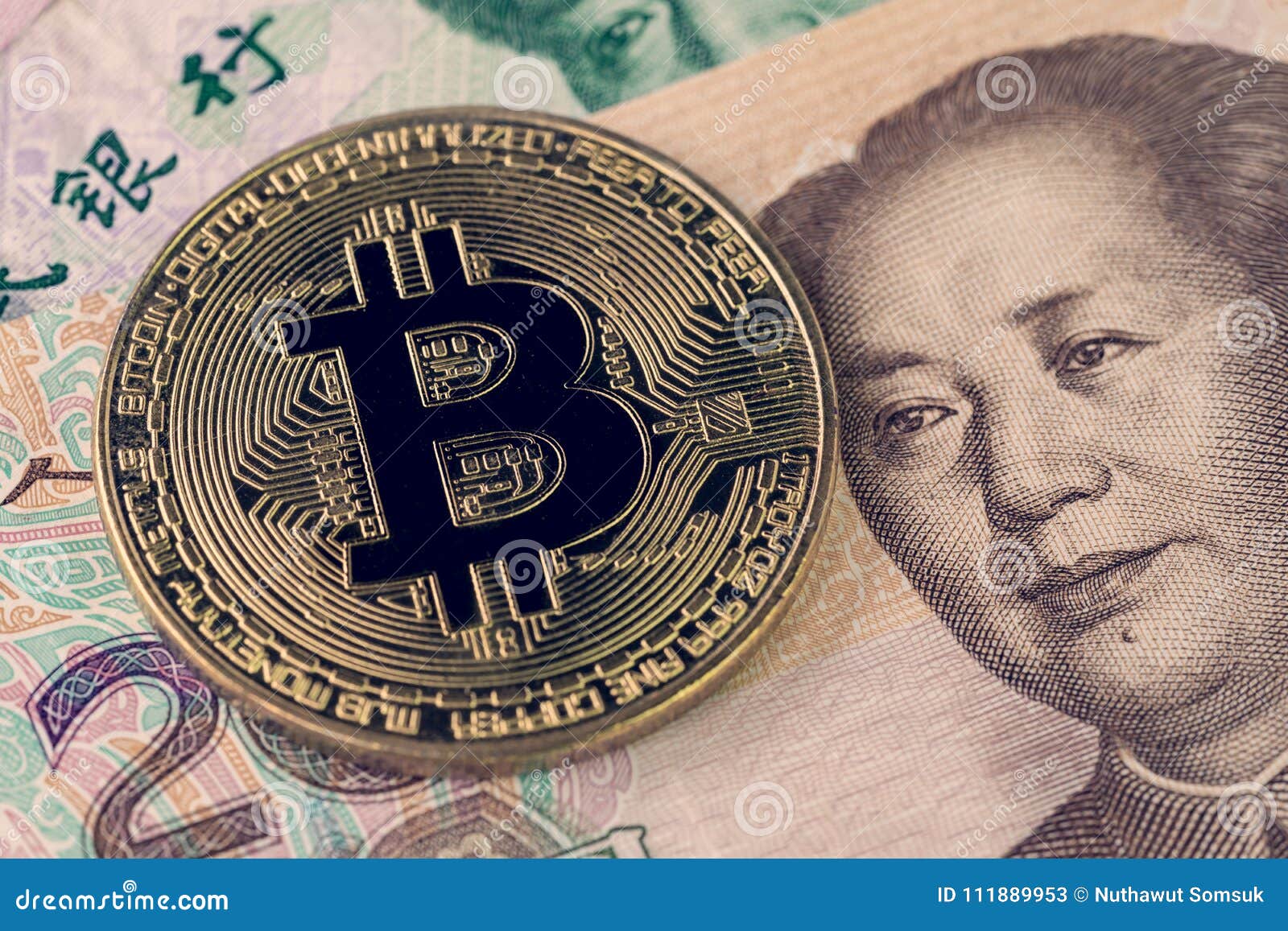 Bitcoin Crypto Currency Banned In China Concept, Closed Up ...