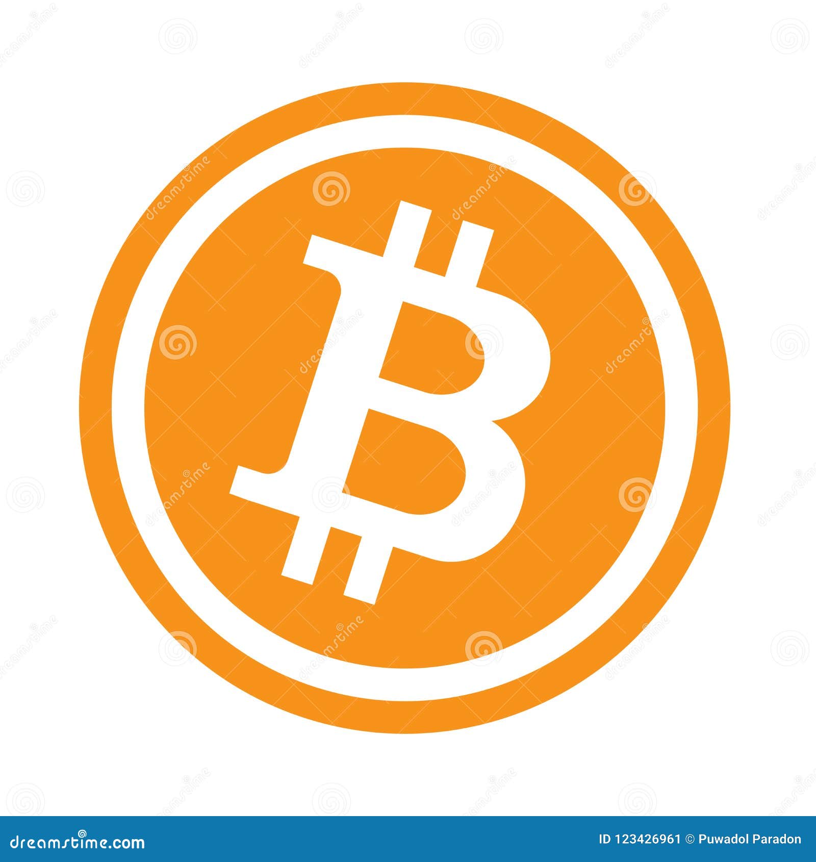 Bitcoin Crypto Currency Blockchain Flat Logo Isolated On ...