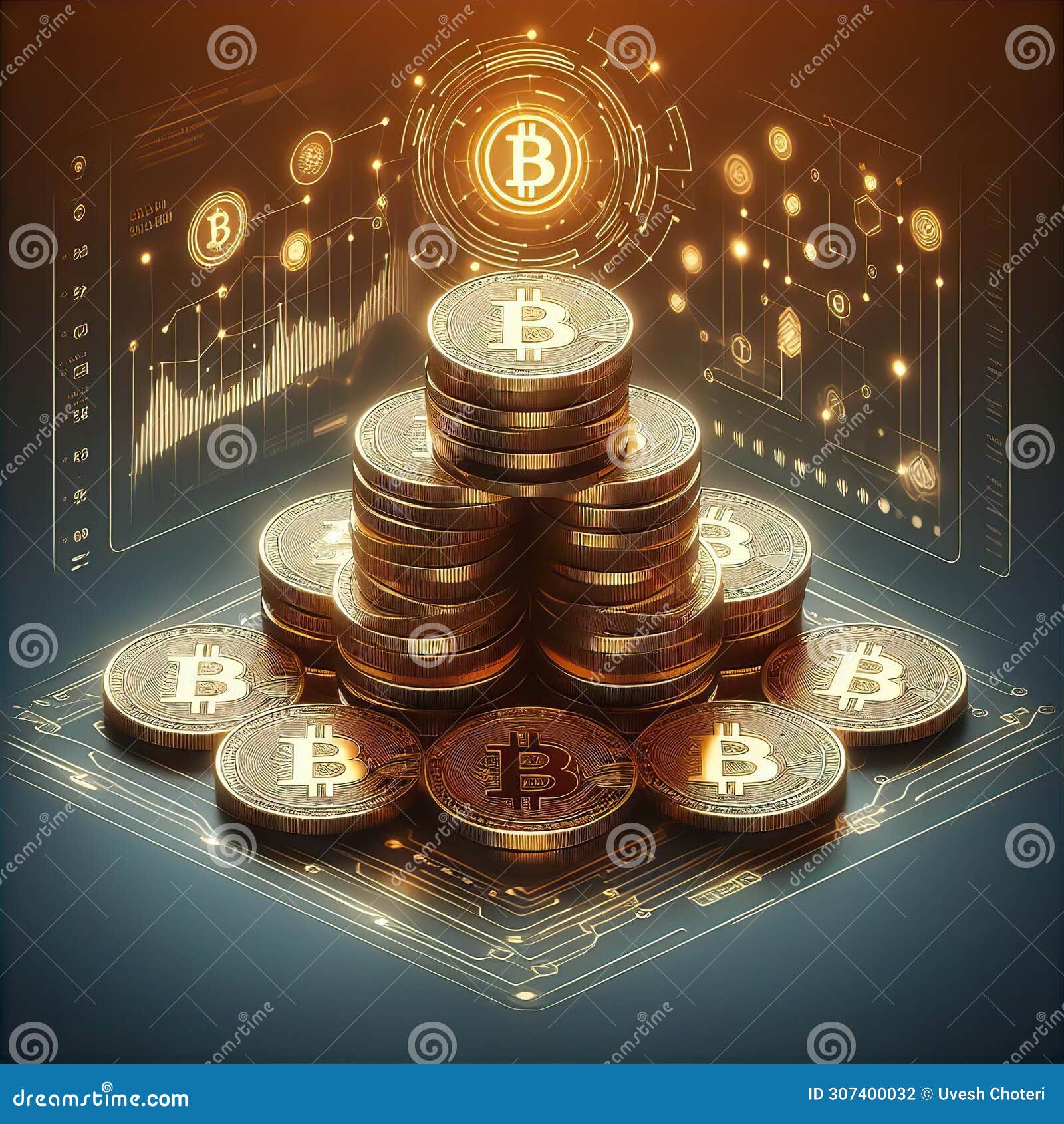 Bitcoin Crypto Currency Wealth Background High Resolution Image Stock  Illustration - Illustration of currency, background: 307400032