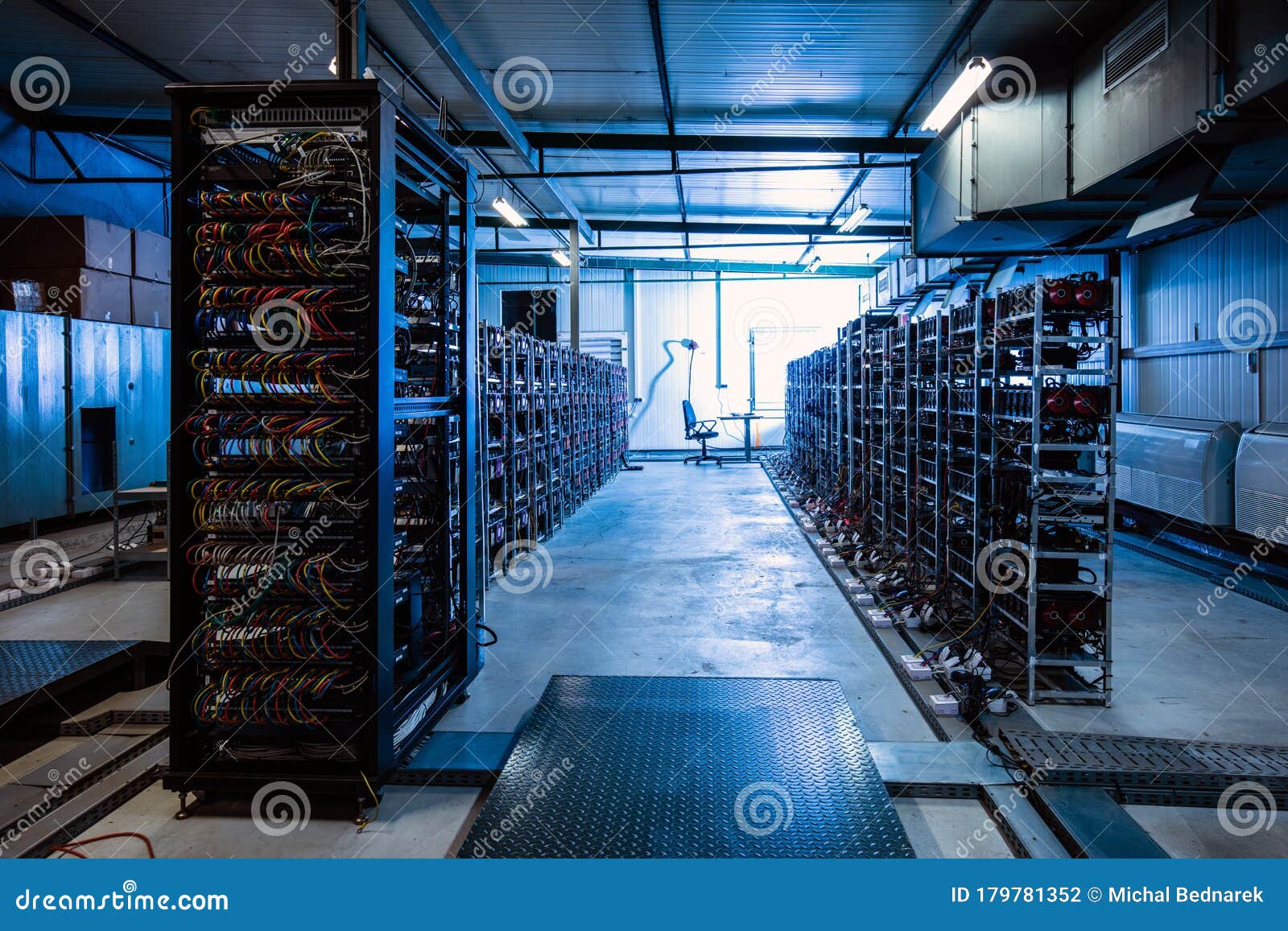crypto mining server room