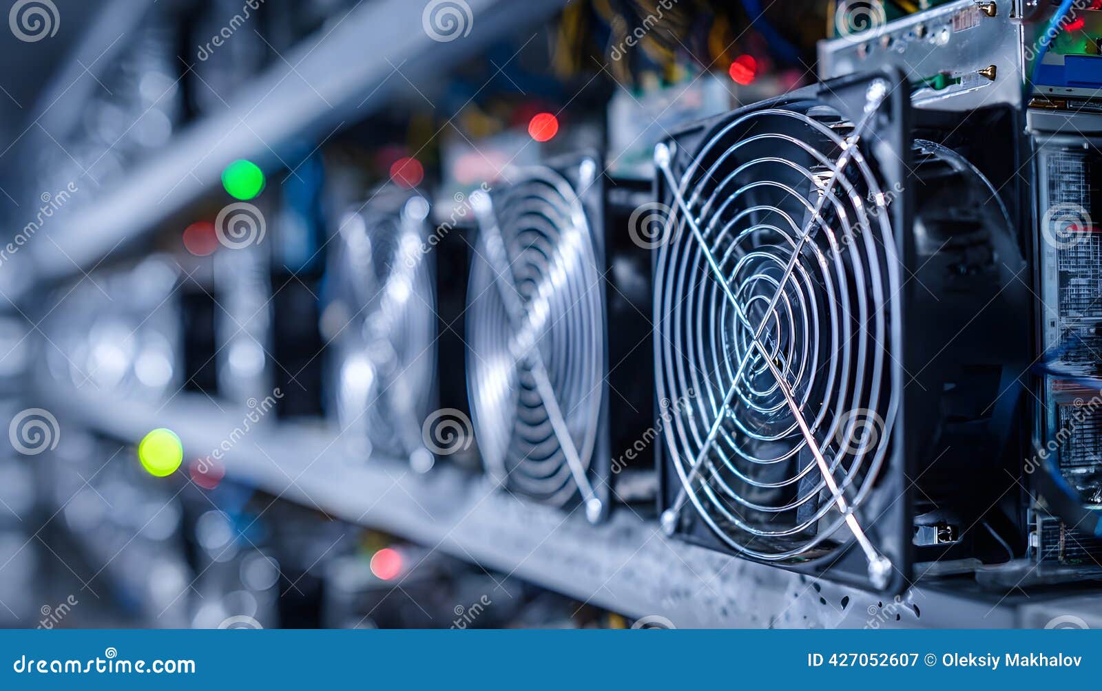 Bitcoin Crypto Mining Rig. a Closeup Shot of a Server Rack with Multiple  Fans and Lights Stock Image - Image of bitcoin, digital: 427052607