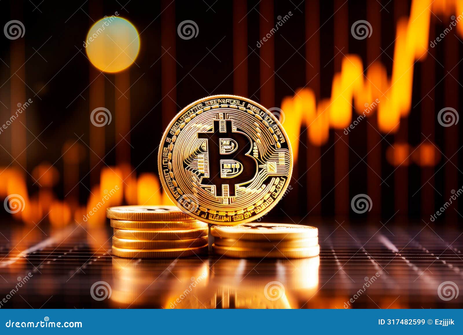 Bitcoin Cryptocurrency Coin on Trading Platform Chart Background. the  Concept of Investing in Bitcoin, Cryptocurrency Stock Illustration -  Illustration of price, crypto: 317482599