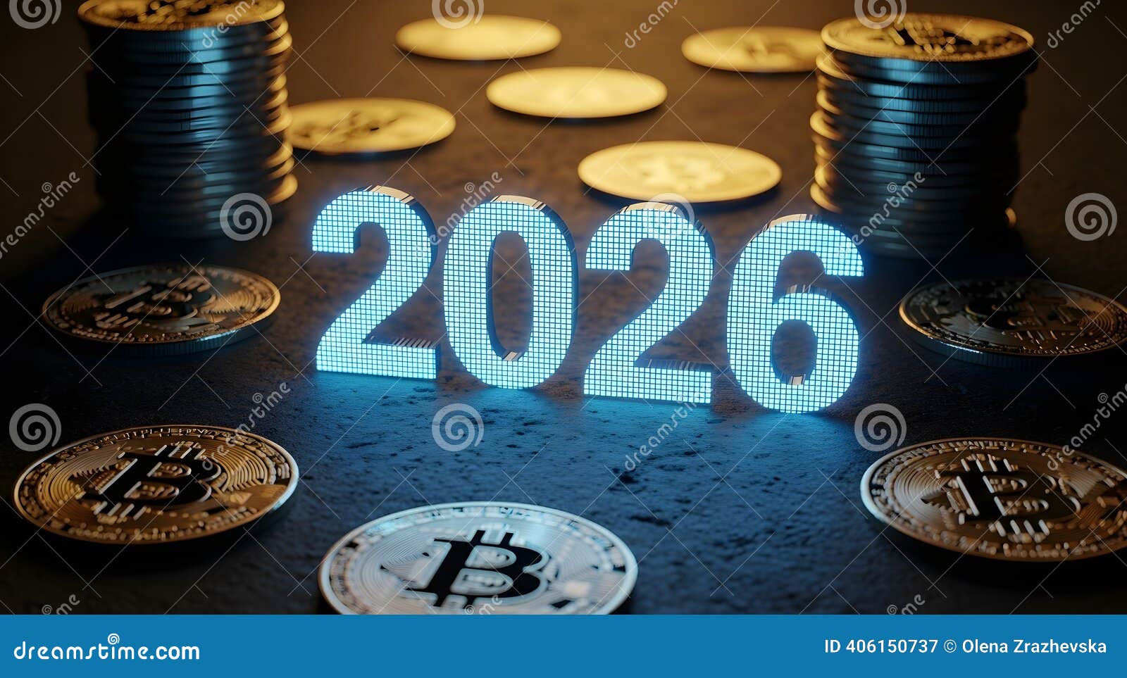 Bitcoin Cryptocurrency in 2026 Stock Illustration - Illustration of growth,  future: 406150737