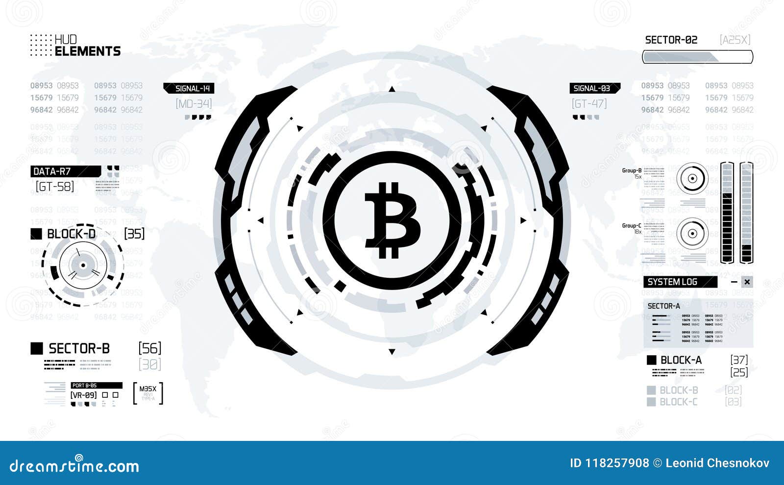 Bitcoin Cryptocurrency Futuristic Circle Vector ...