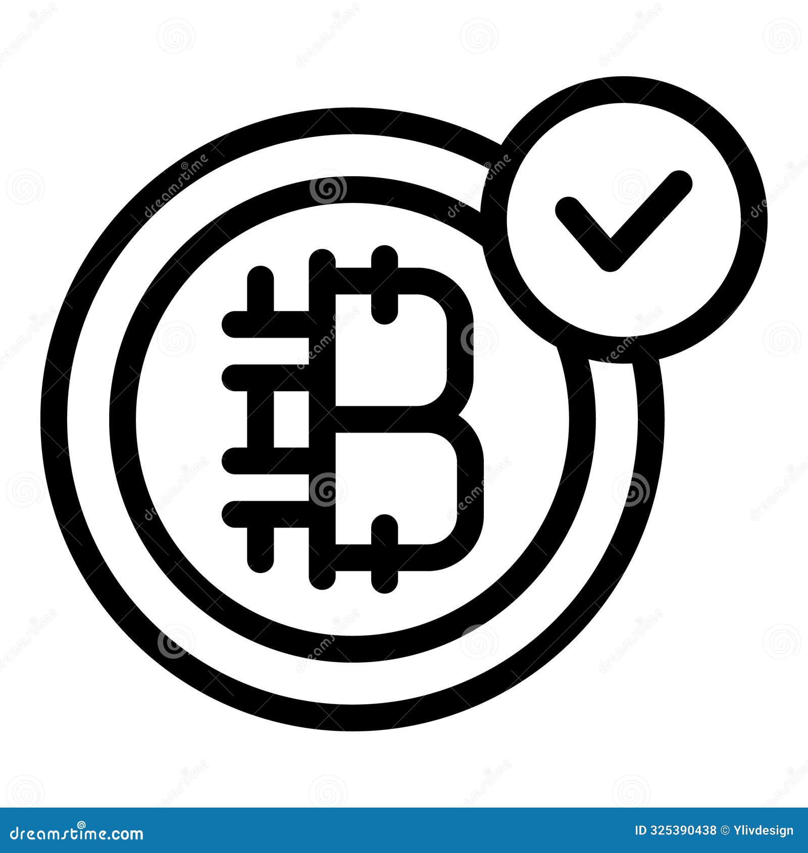 Bitcoin Cryptocurrency Getting Checked Symbol for Digital Finance Stock  Vector - Illustration of bitcoin, blockchain: 325390438