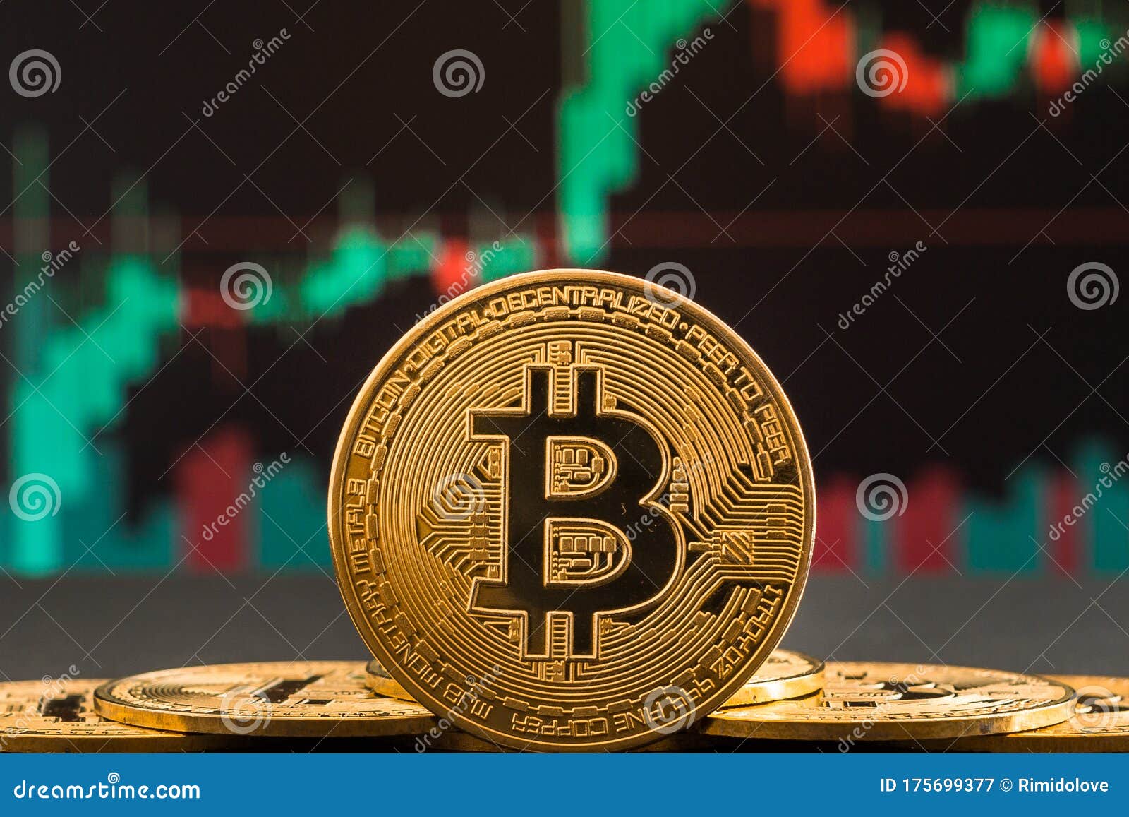 Bitcoin Cryptocurrency Gold Coin. Trading On The ...