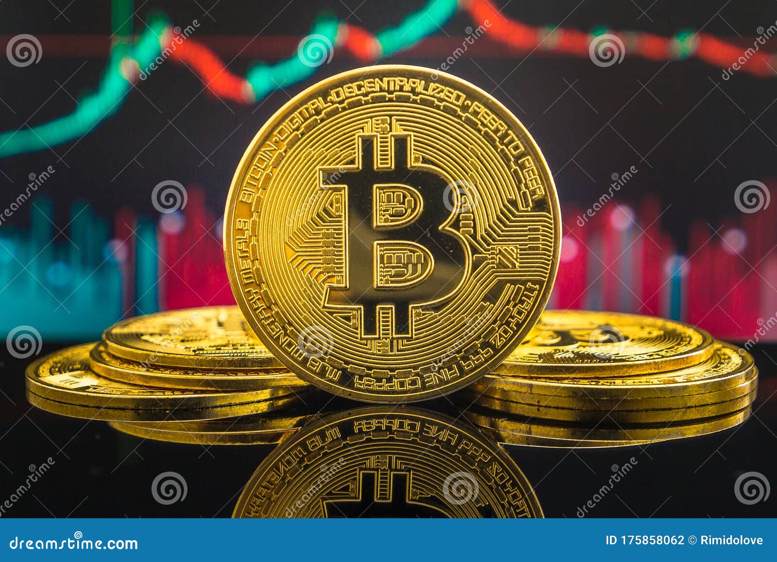 Bitcoin Cryptocurrency Gold Coin. Trading On The ...