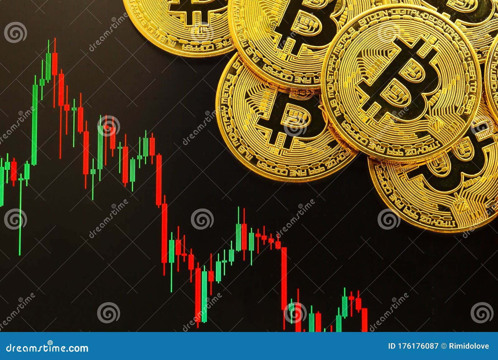 Bitcoin Cryptocurrency Gold Coin. Trading On The ...