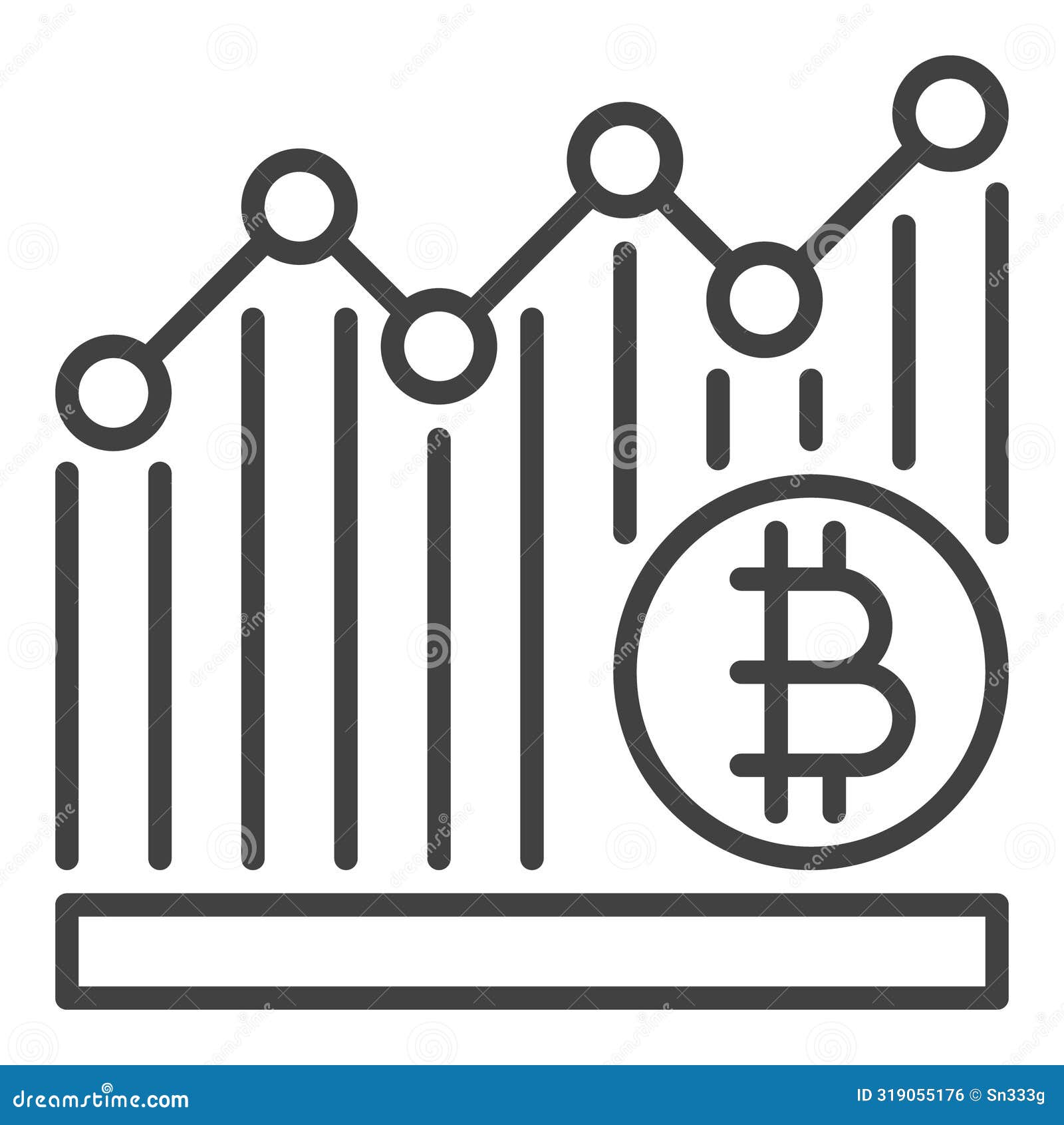 Bitcoin Cryptocurrency Graph Vector Crypto Trading Linear Icon or Symbol  Stock Vector - Illustration of computer, business: 319055176