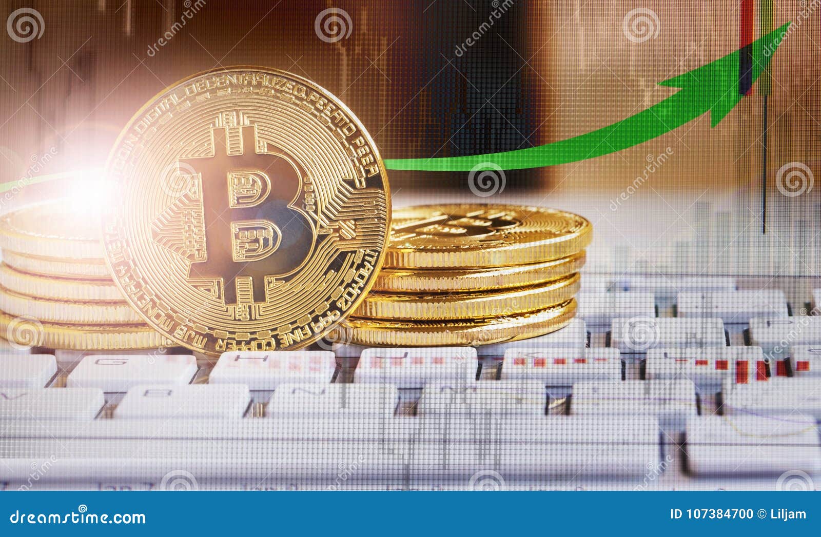 Bitcoin Cryptocurrency Growth.Decentralized Virtual ...