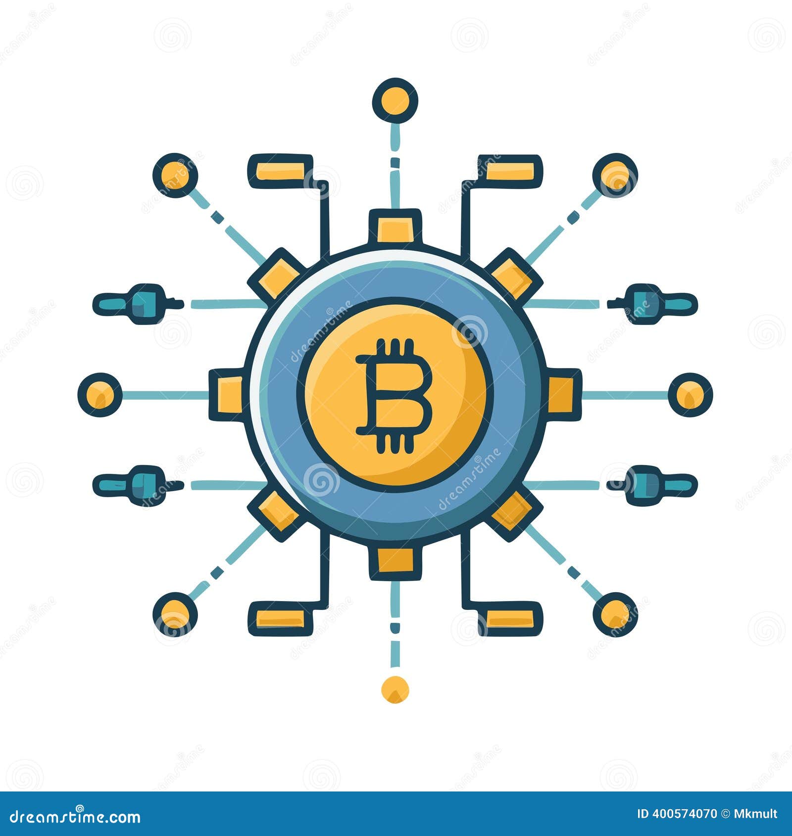 Bitcoin Cryptocurrency Network Hub Icon for Blockchain and Decentralized  Finance Stock Vector - Illustration of peertopeer, flat: 400574070