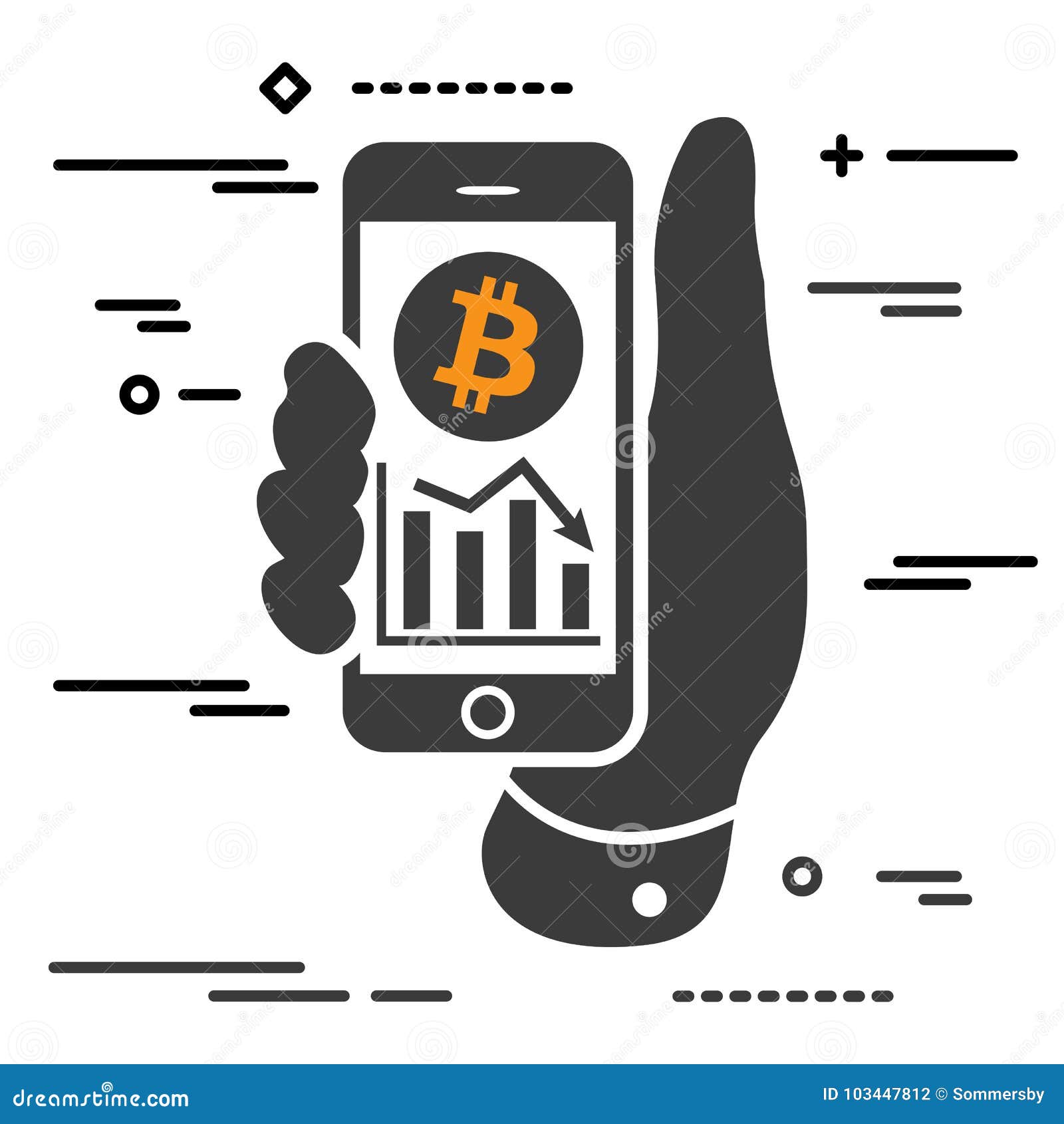 Bitcoin Cryptocurrency Recession Chart on Screen of Phone Stock Vector -  Illustration of graph, crypto: 103447812