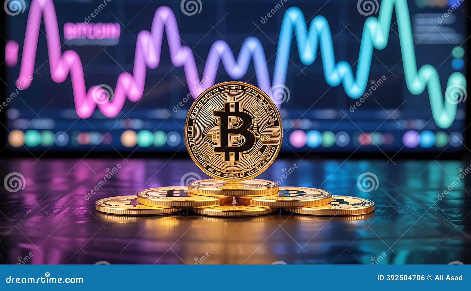 Bitcoin and Cryptocurrency Trading Chart Stock Illustration - Illustration  of trading, graph: 392504706