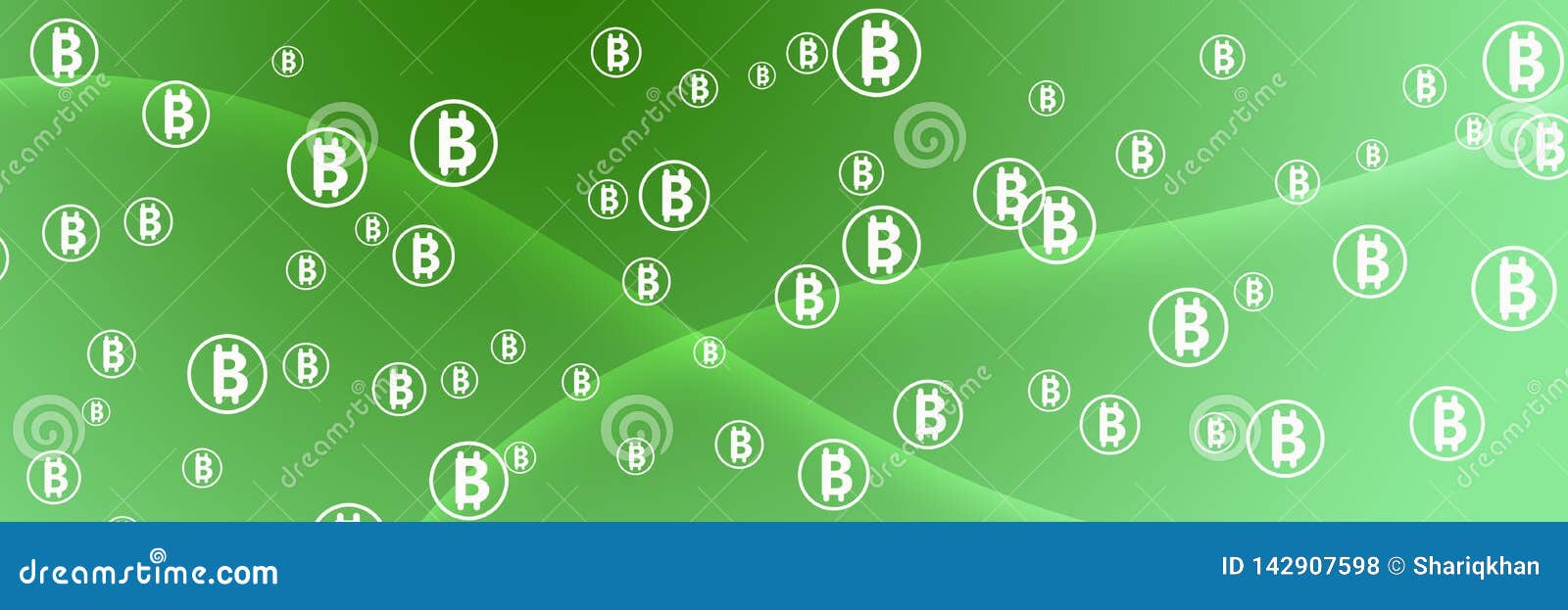 Bitcoin Cryptocurrency Website Header on Green Gradient Stock Illustration  - Illustration of backgrounds, symbols: 142907598