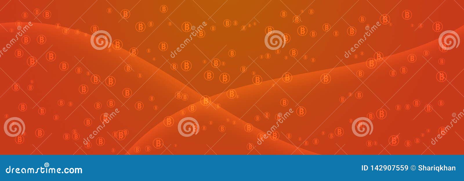 Bitcoin Cryptocurrency Website Header On Red Orange ...