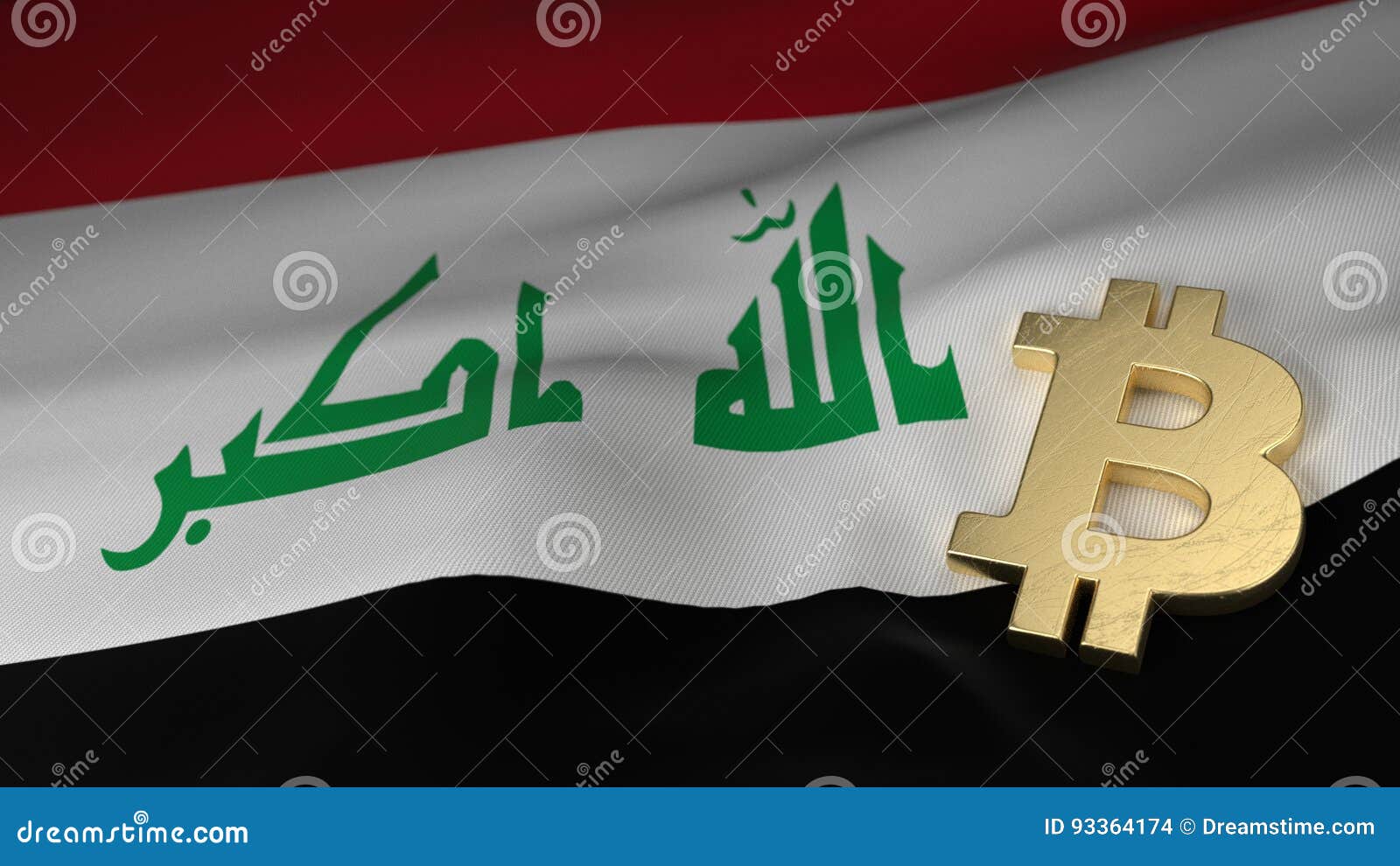 Bitcoin Currency Symbol on Flag of Iraq Stock Illustration - Illustration  of bank, digital: 93364174