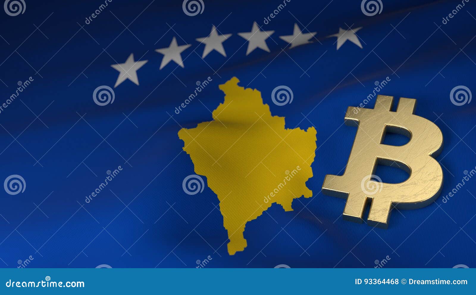 Bitcoin Currency Symbol on Flag of Kosovo Stock Illustration - Illustration  of cryptocurrency, crypto: 93364468