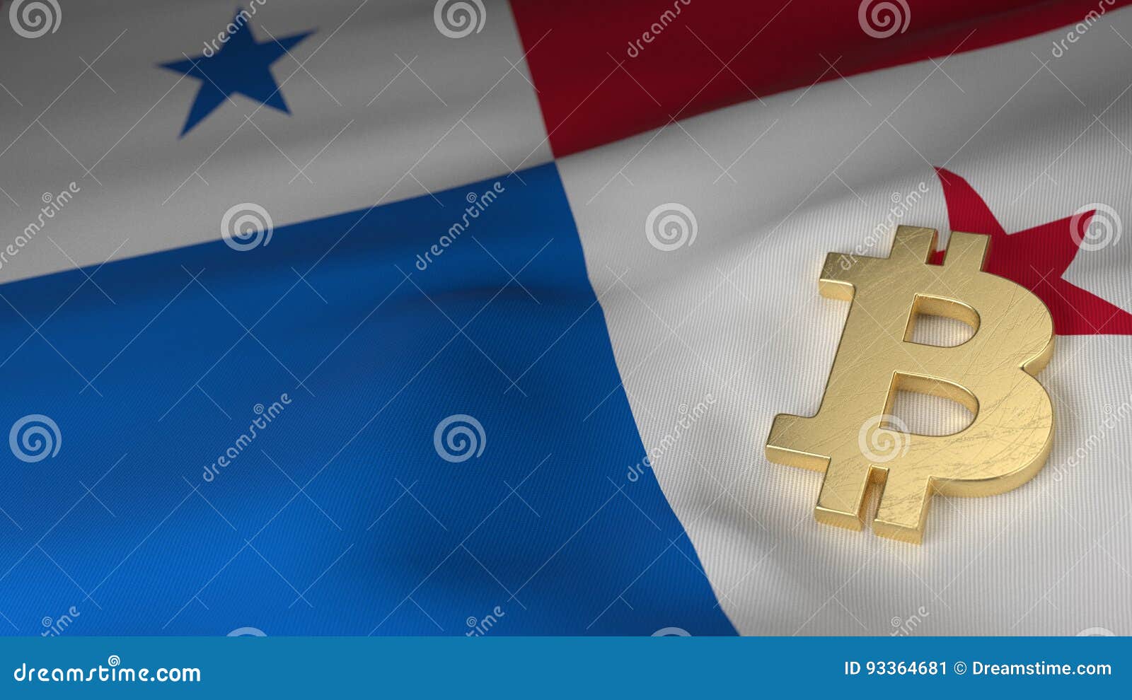 Bitcoin Currency Symbol on Flag of Panama Stock Illustration - Illustration  of exchange, coin: 93364681